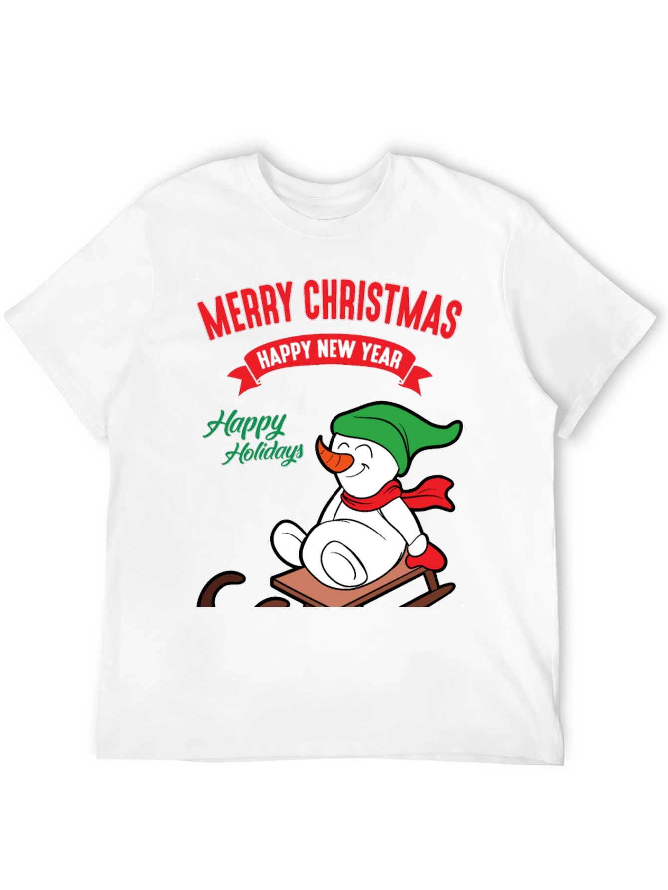 Black Festive Holiday T-Shirt: Merry Christmas & Happy New Year view 12