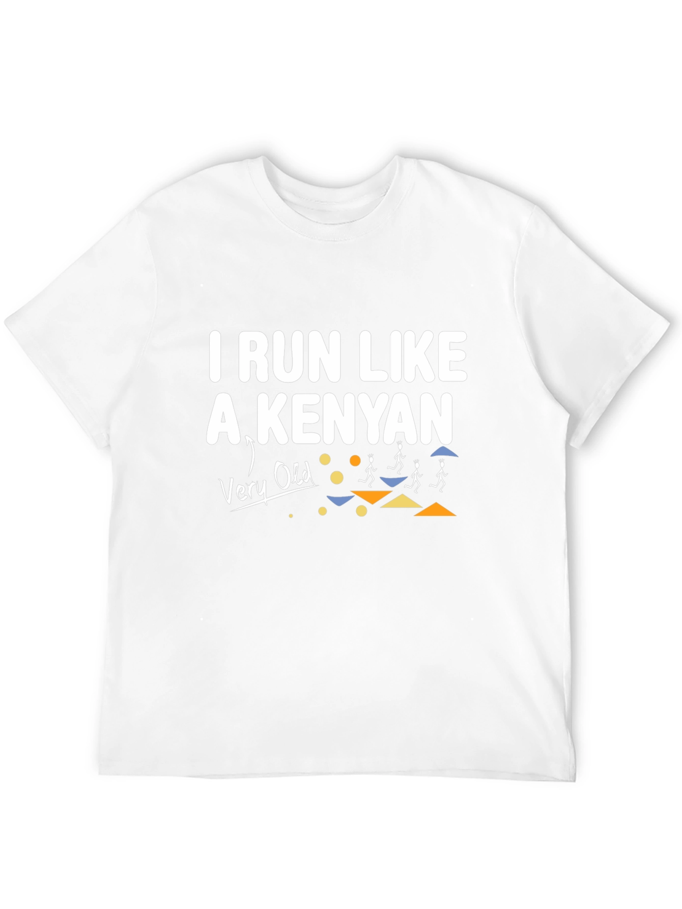 Black Funny Running T-Shirt - "I Run Like A Kenyan (Very Old)" view 12