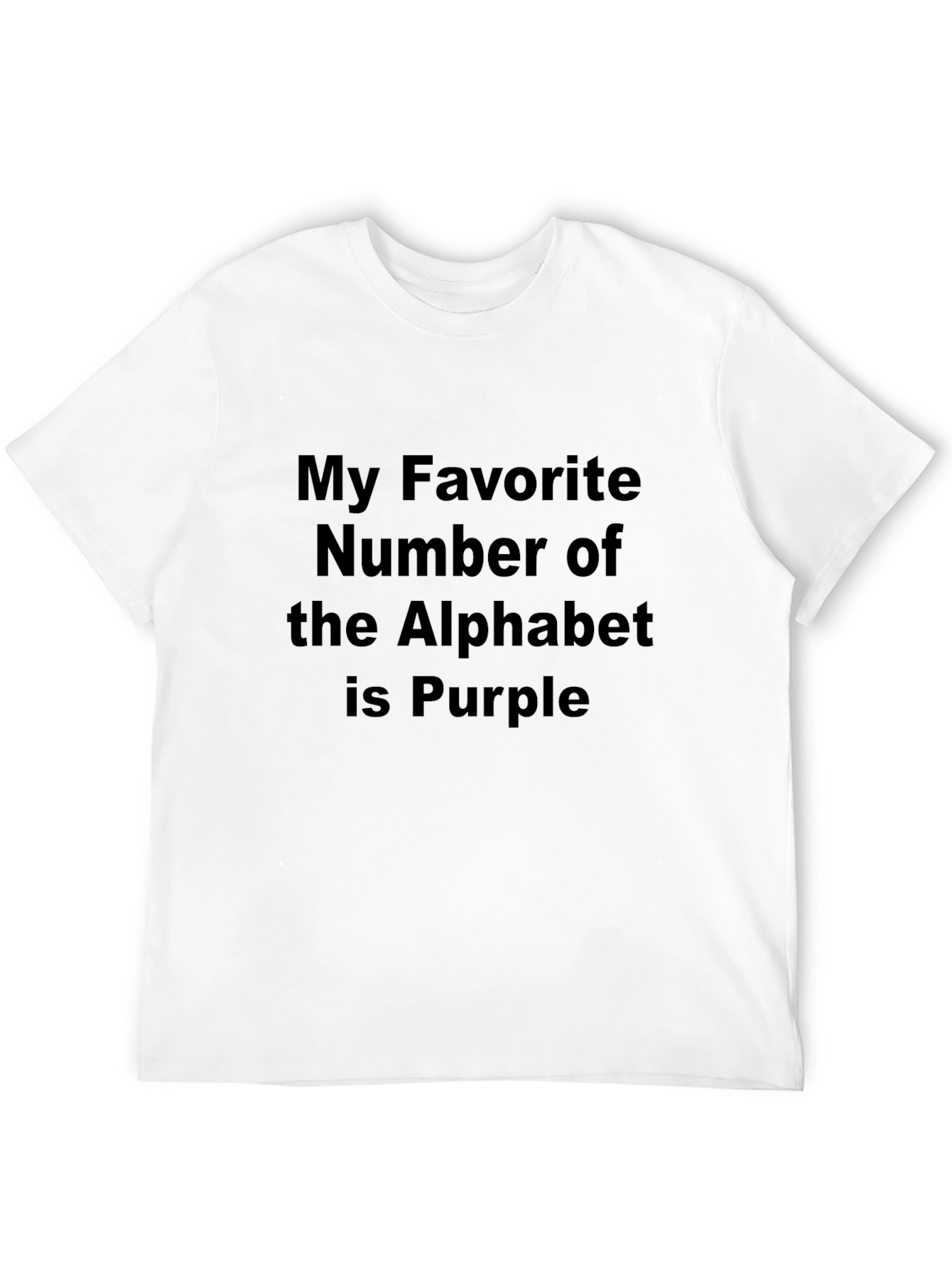 Black Funny Sarcastic T-Shirt: Alphabet Number is Purple view 12