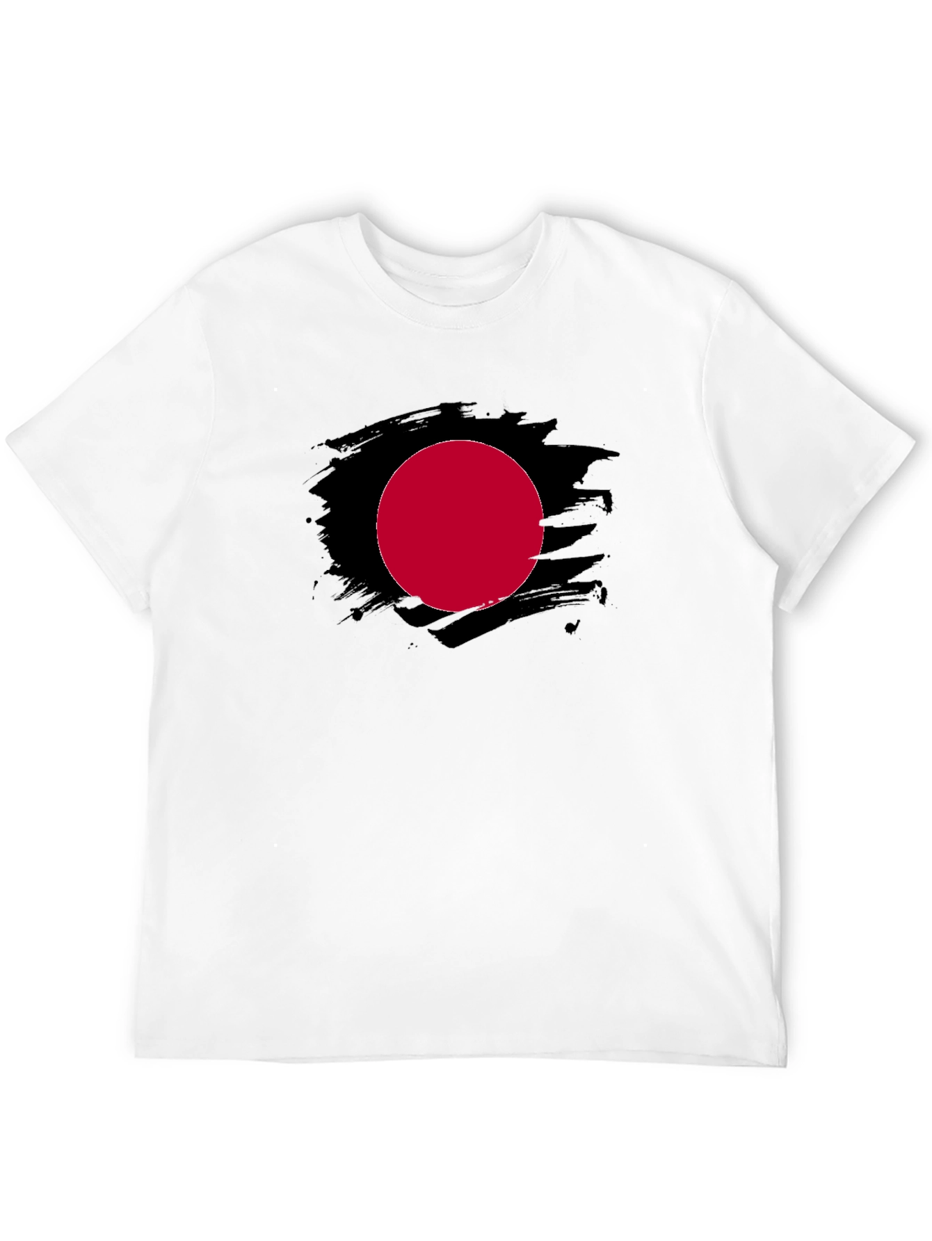 Black Black T-Shirt with Red Circle Design view 12