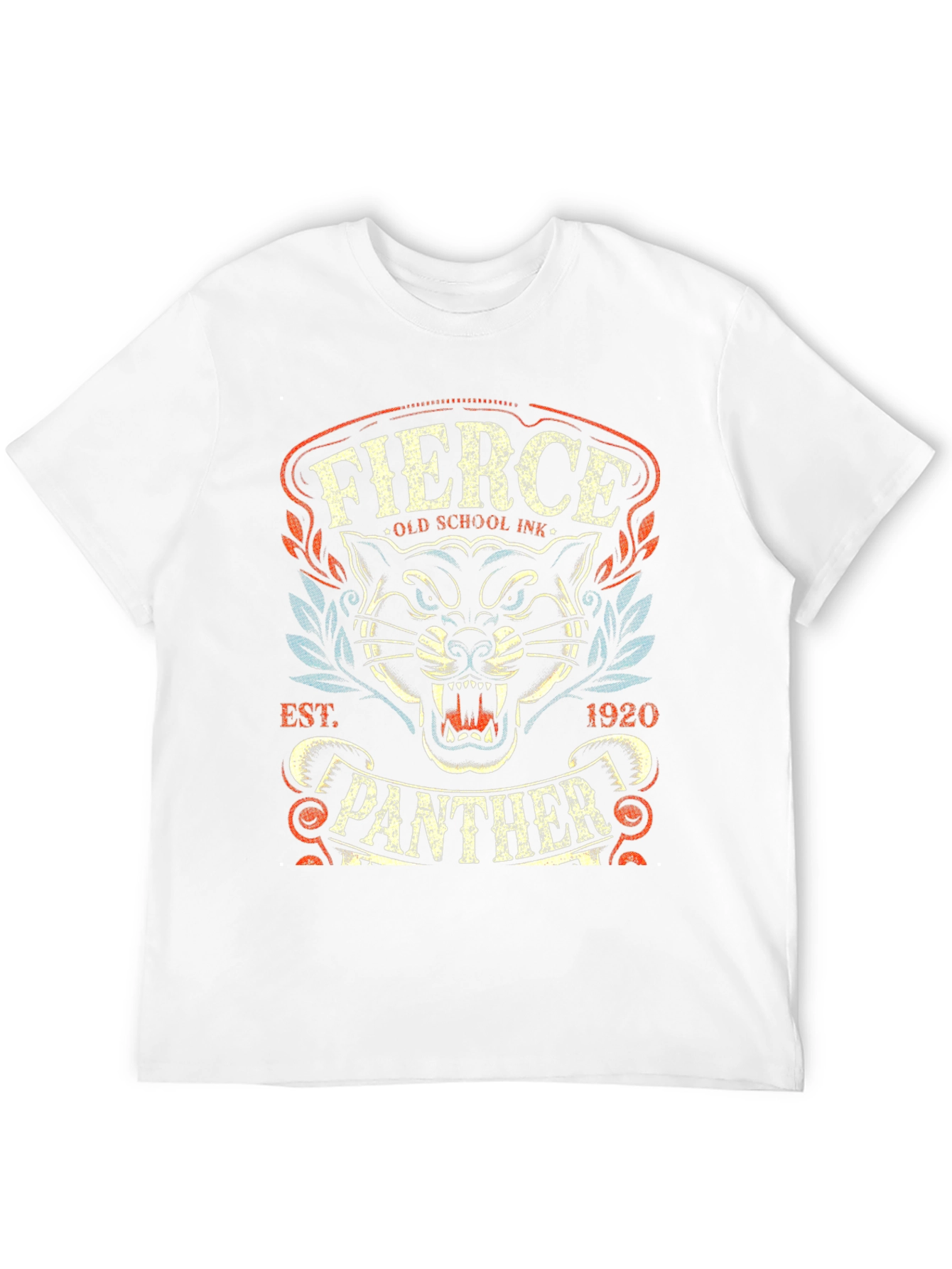 Black Fierce Panther Black T-Shirt - Old School Ink Design view 12