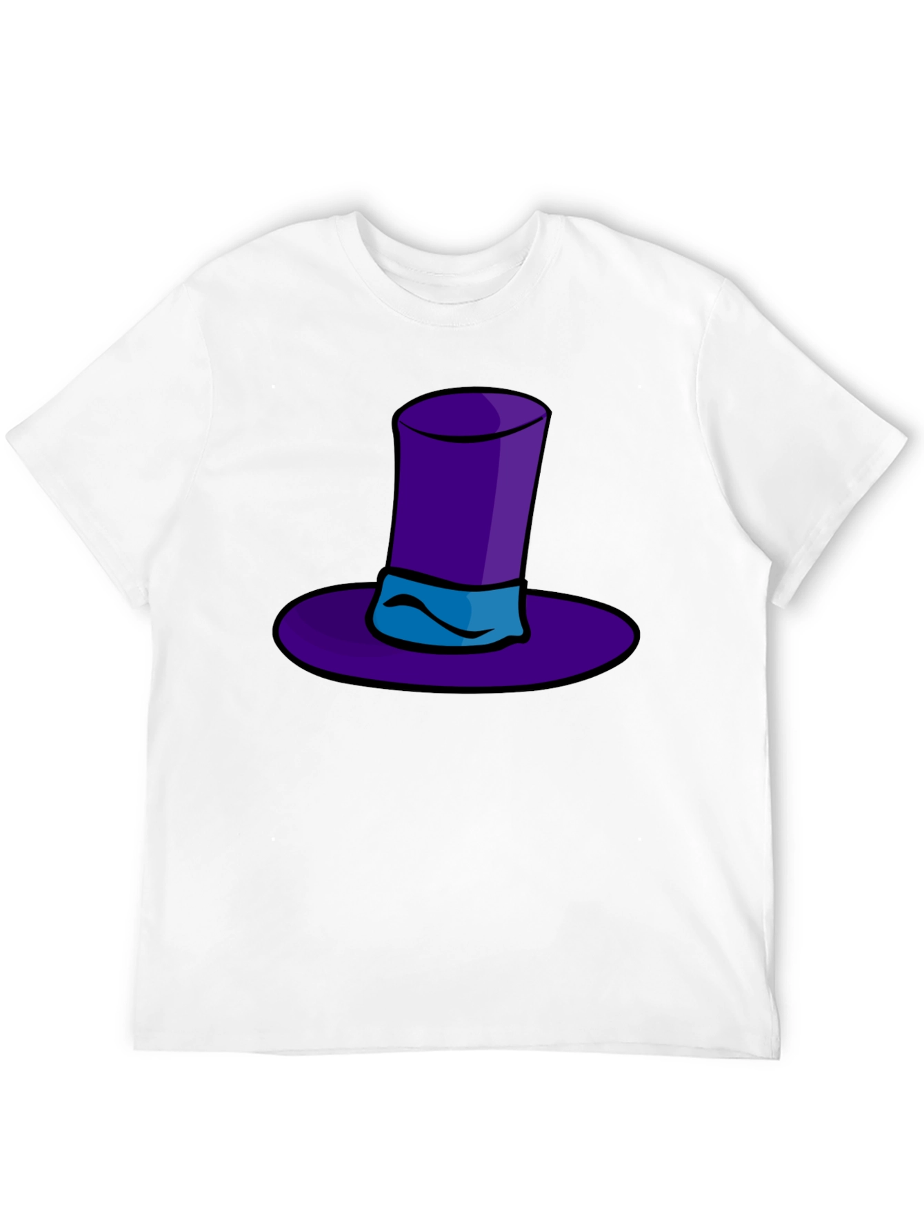 Whimsical Purple Hat Graphic Tee - Quirky Style - 12