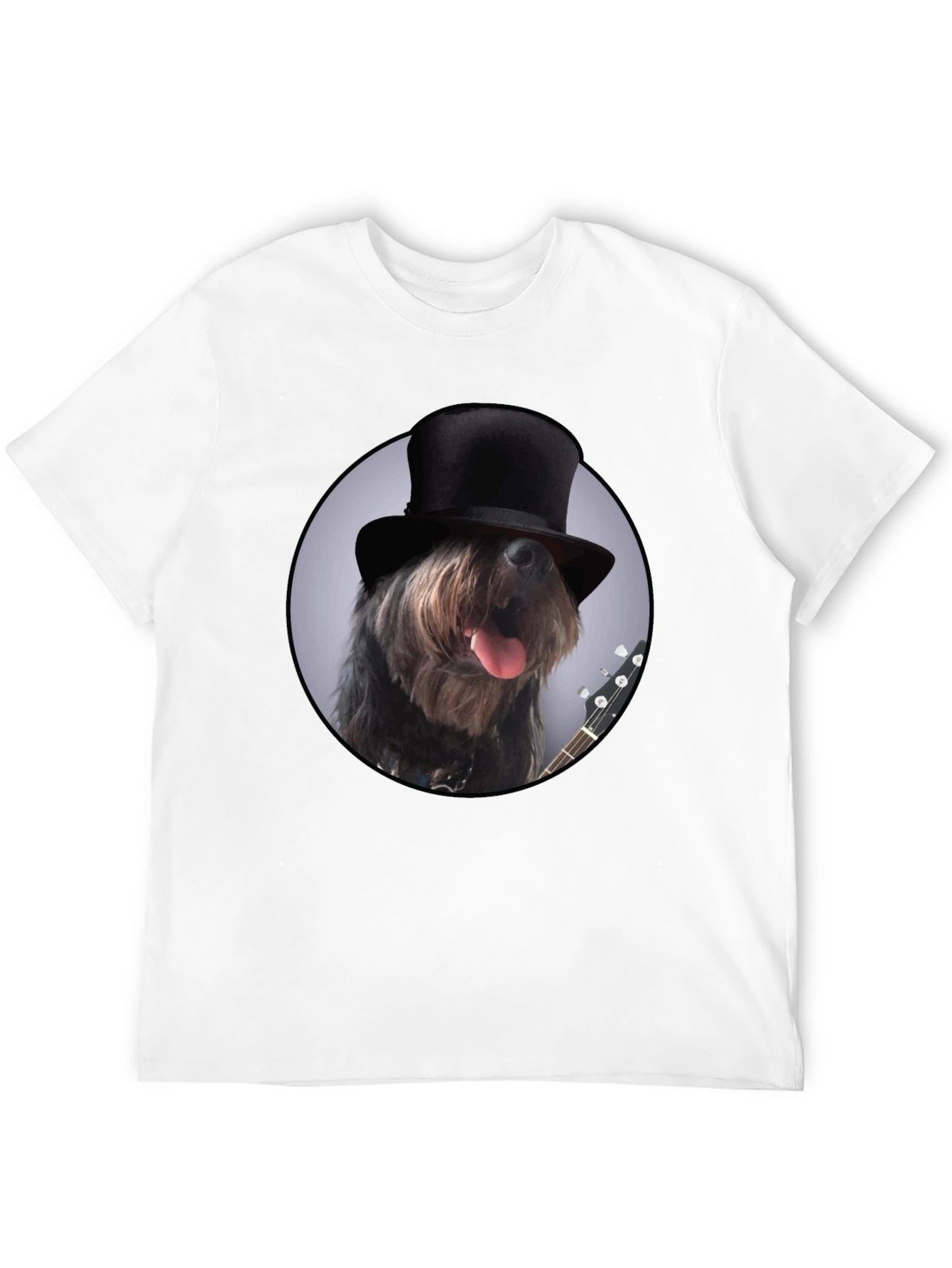 Black Dog in Top Hat Graphic T-Shirt view 12