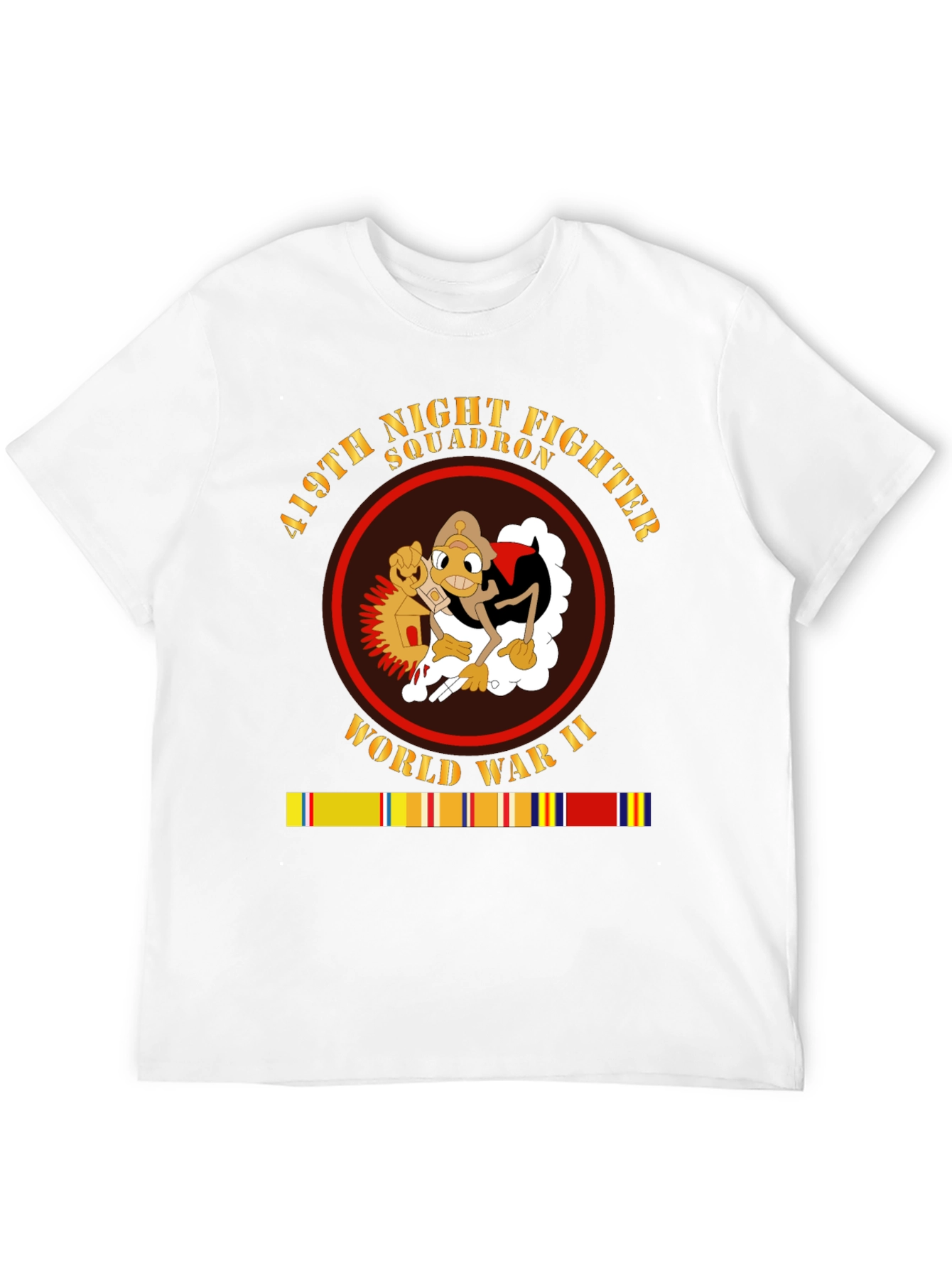 Black 419th Night Fighter Squadron WWII T-Shirt view 12