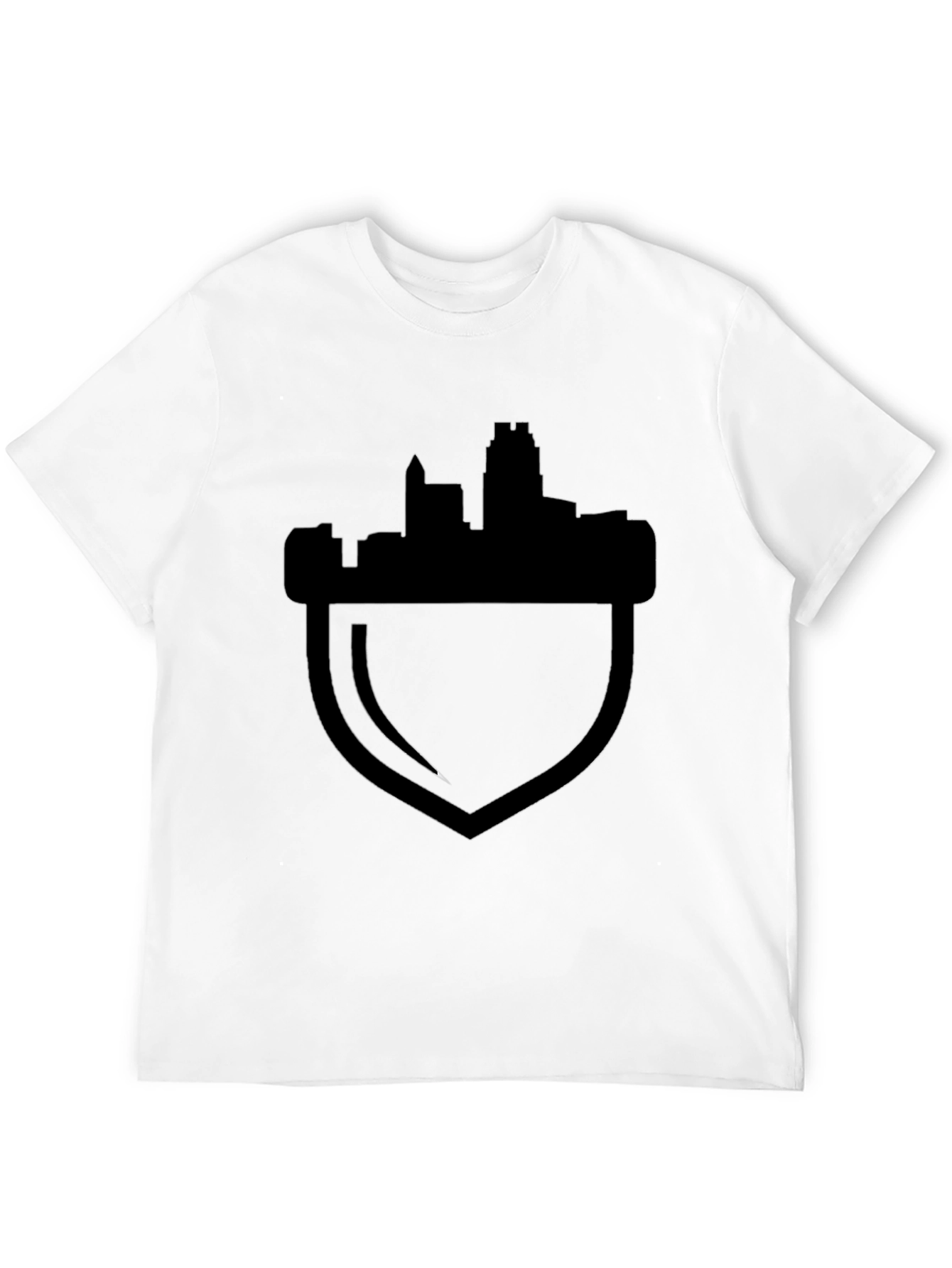 Black Cityscape Acorn Graphic Tee - Black Cotton Blend view 12