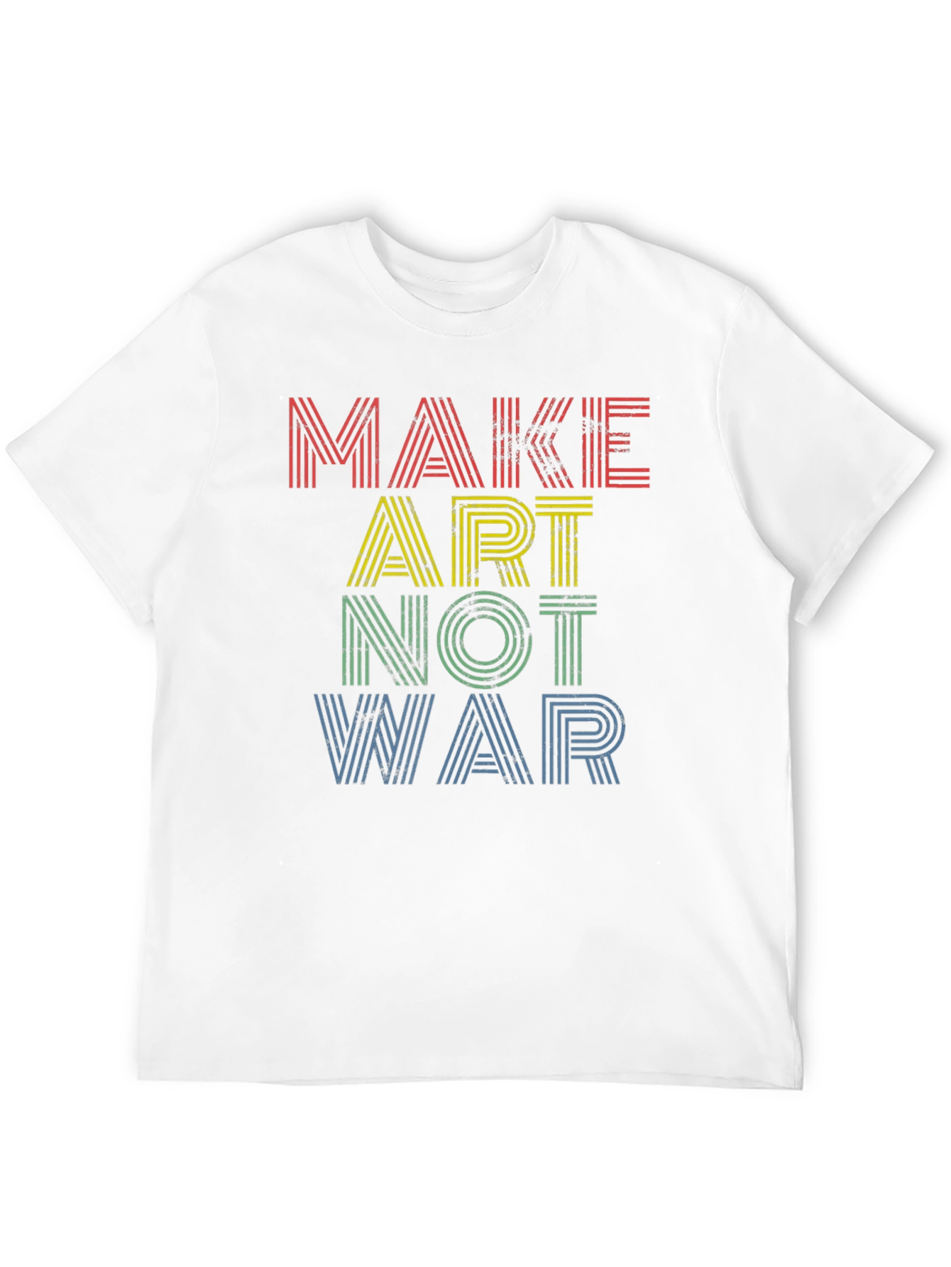 Black Make Art Not War Graphic Tee - Men's Black T-Shirt view 12