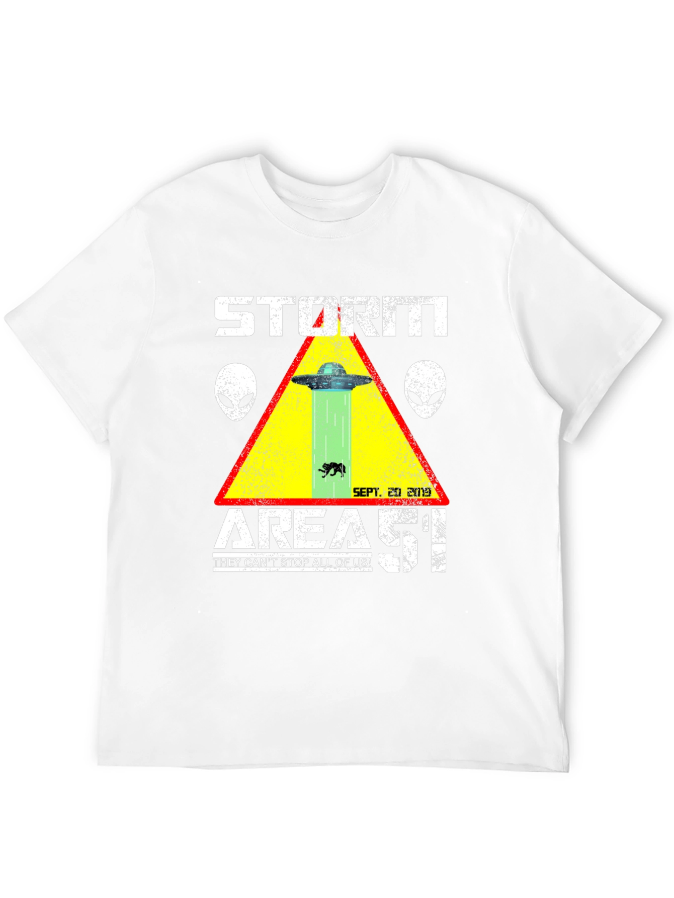 Black Storm Area 51 T-Shirt Alien UFO Graphic Tee view 12