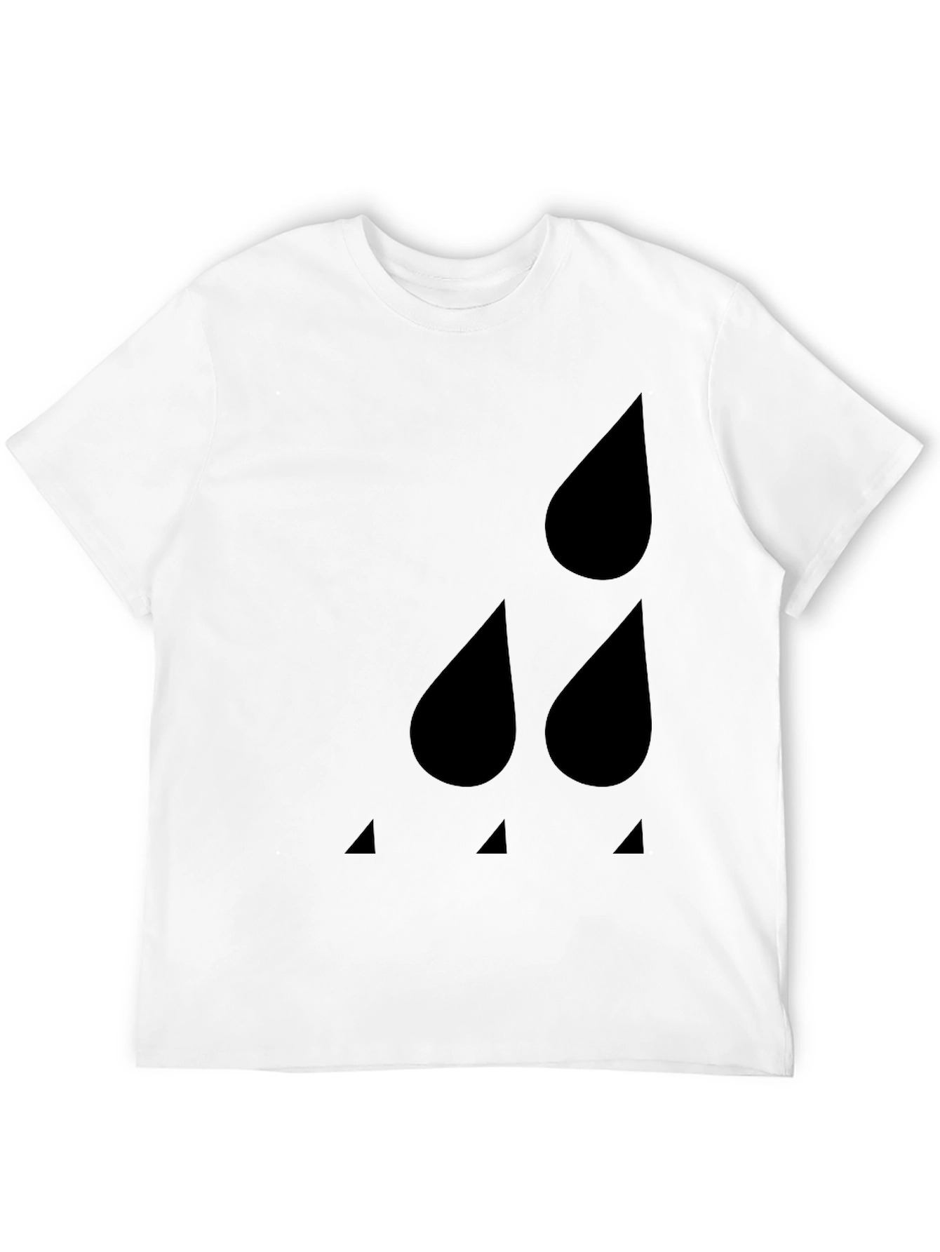 Black Modern Minimalist Raindrop T-Shirt view 12