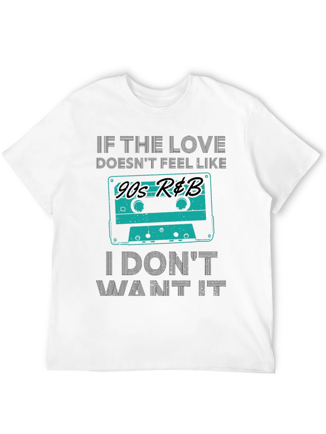 Black 90s R&B Cassette Tape Graphic Tee - Cool Retro Style view 12