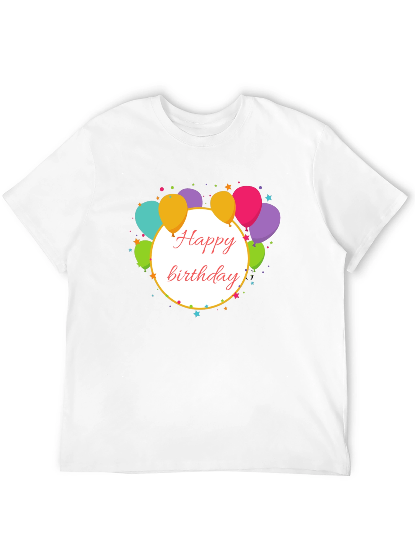Black Happy Birthday Balloon Graphic Tee view 12