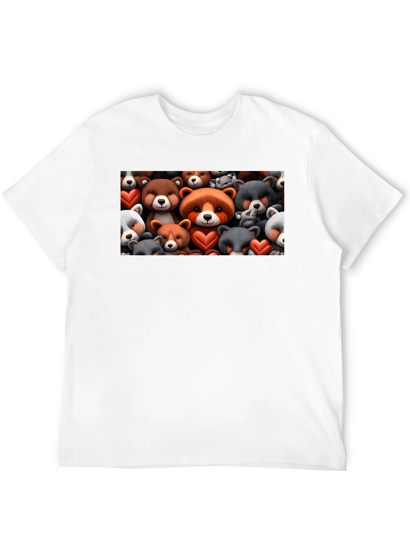 Black Bear Heart T-Shirt - Cute Cartoon Animal Tee view 12