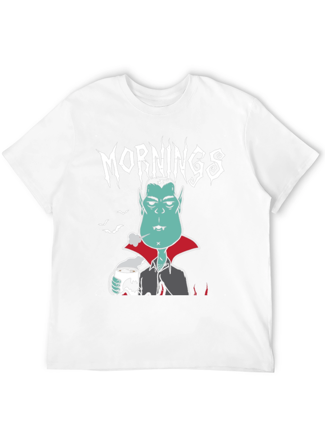 Black Mornings Vampire Graphic Tee - Black Cotton view 12