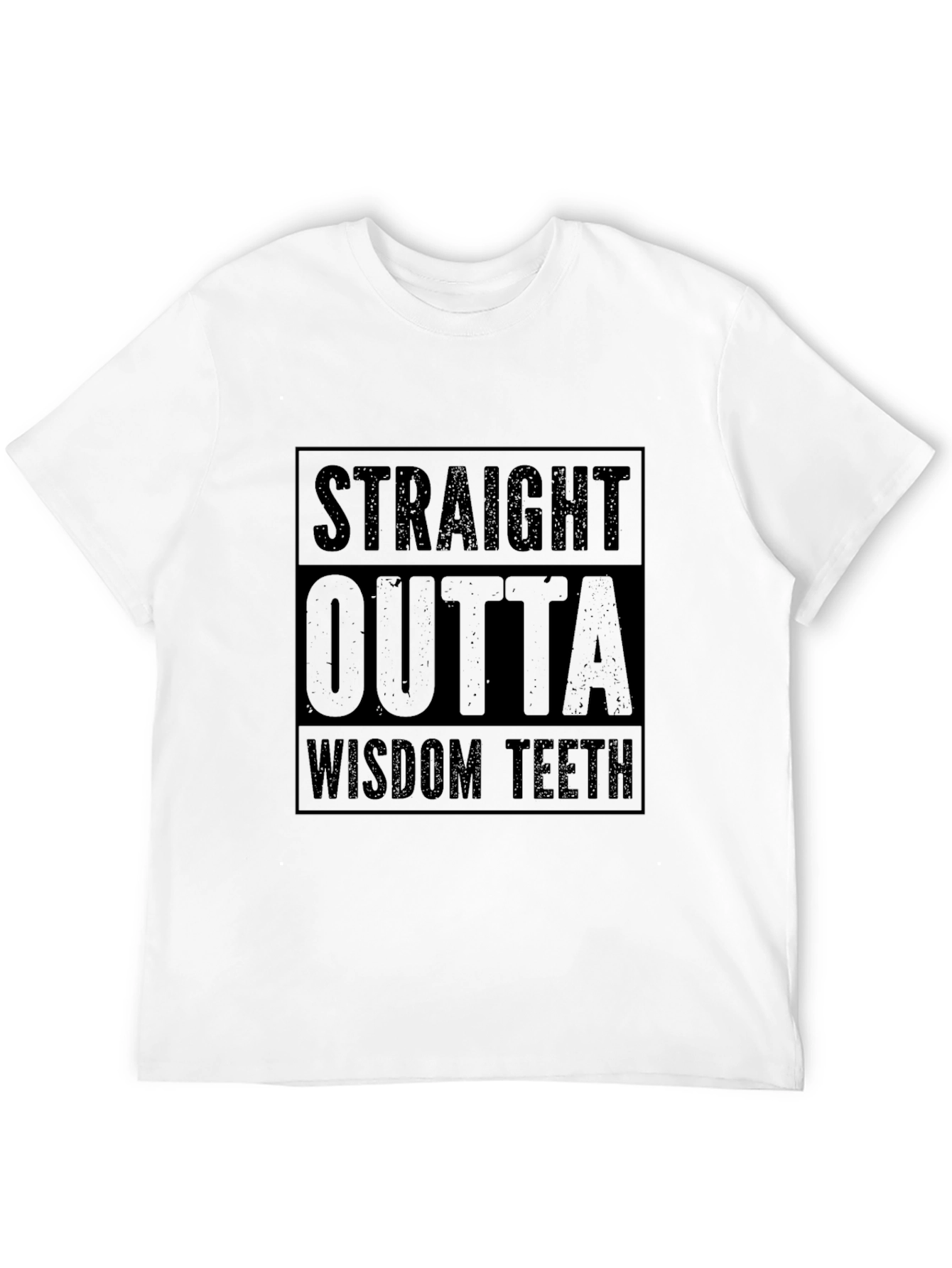 Black Straight Outta Wisdom Teeth Graphic Tee - Black view 12