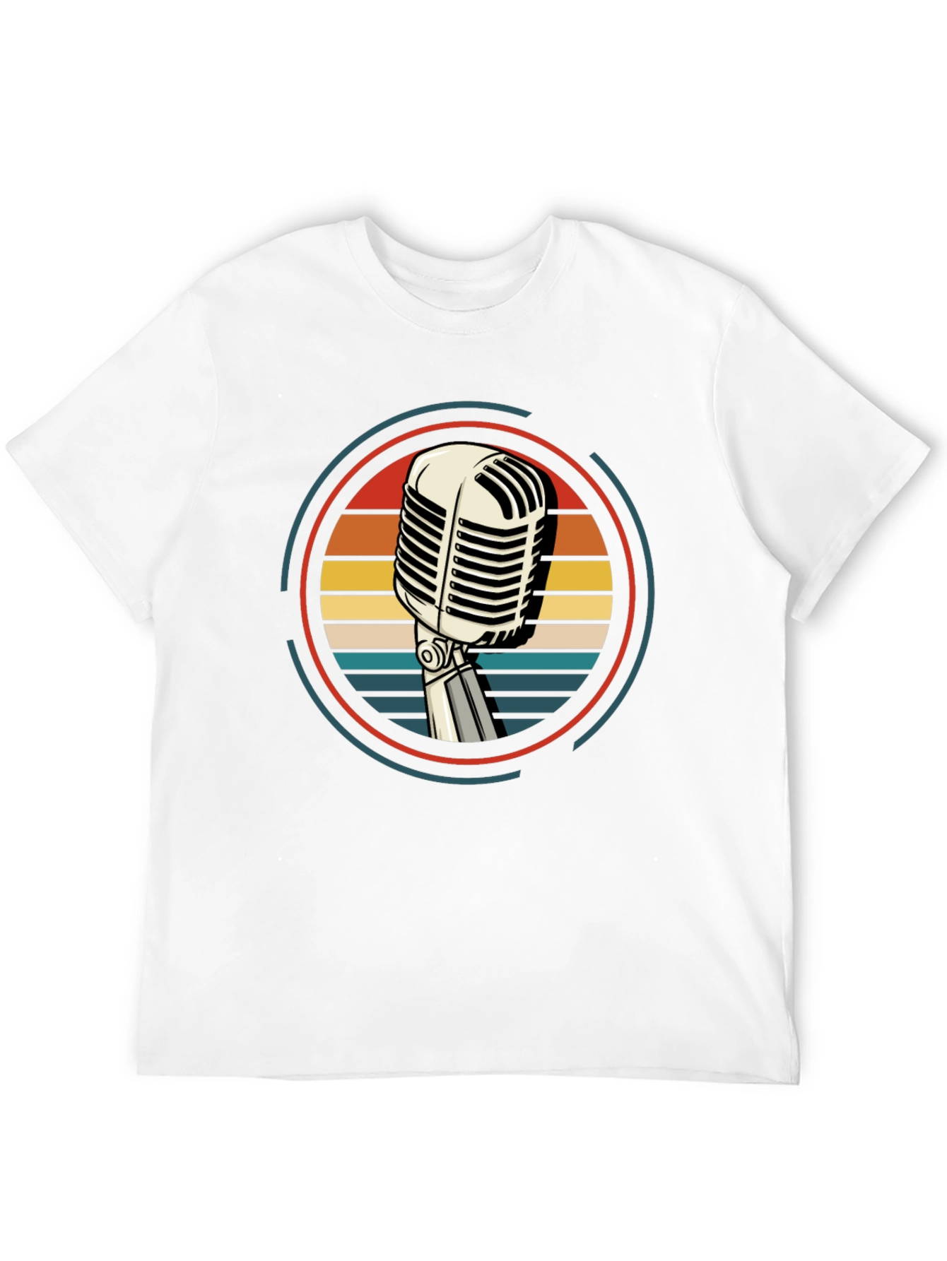 Black Retro Microphone Graphic Tee - Vintage Style view 12
