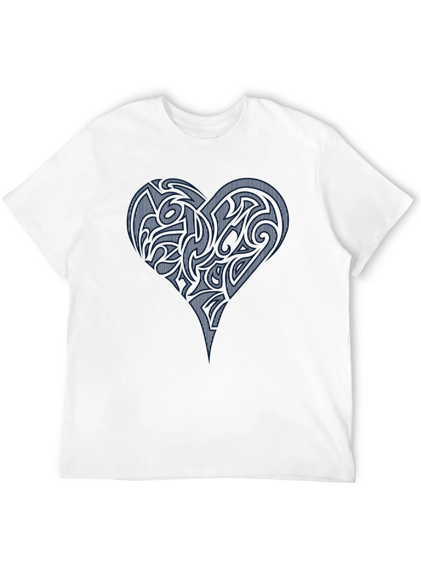 Black Tribal Heart Graphic Black T-Shirt view 12