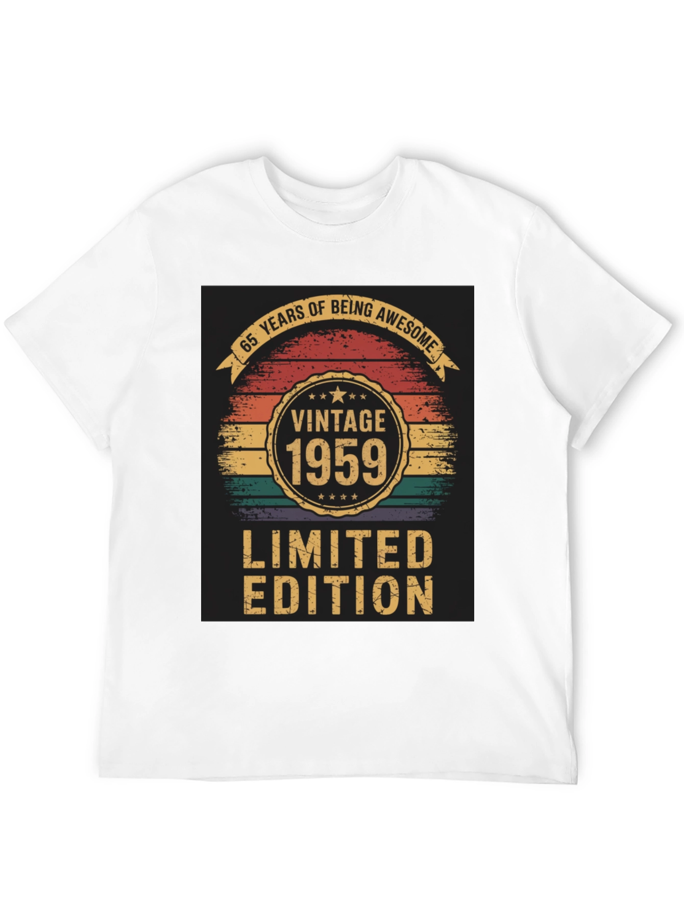 Black Vintage 1959 Limited Edition 65th Birthday T-Shirt view 12