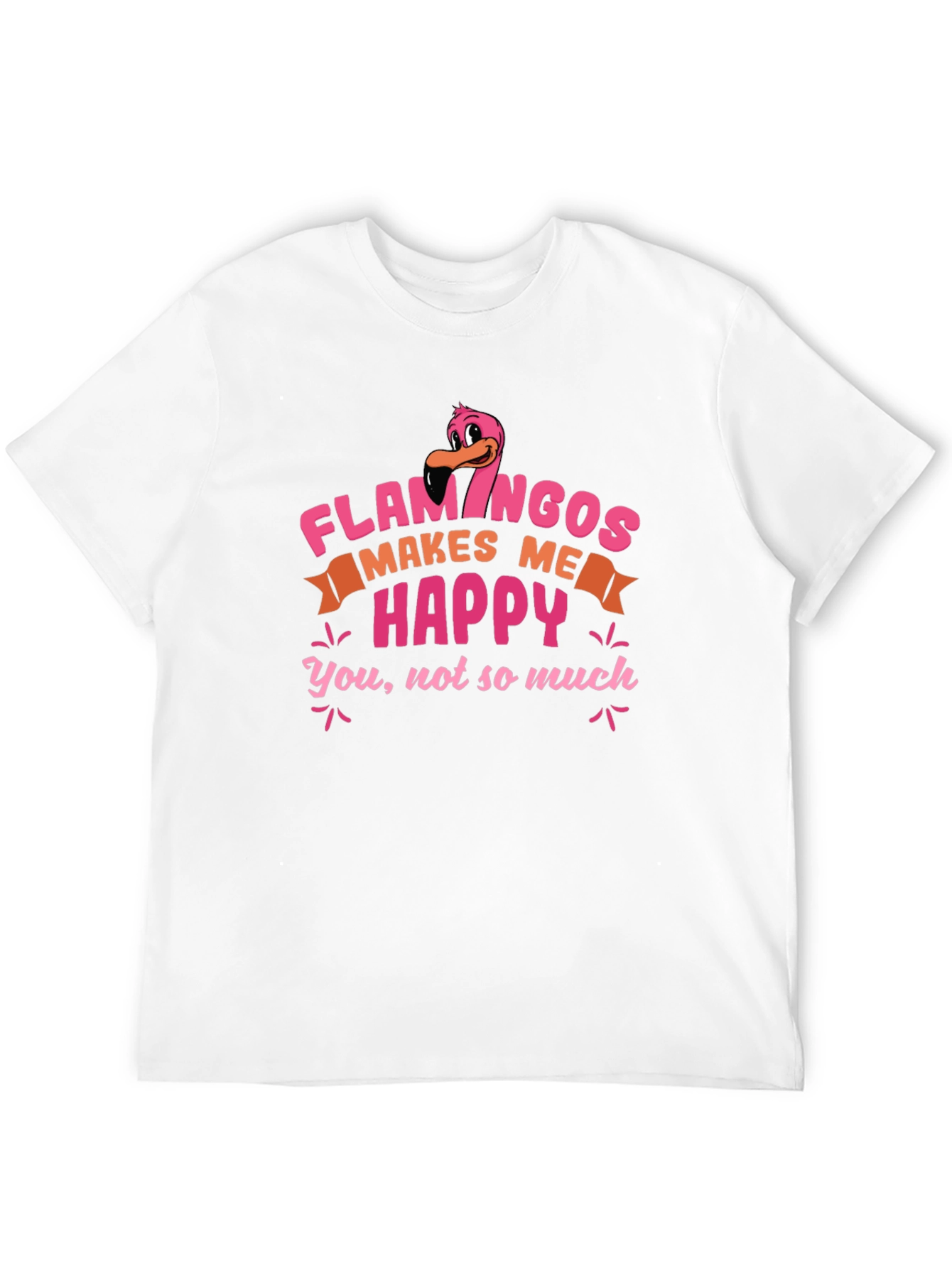 Black Funny Flamingo T-Shirt - Makes Me Happy view 12