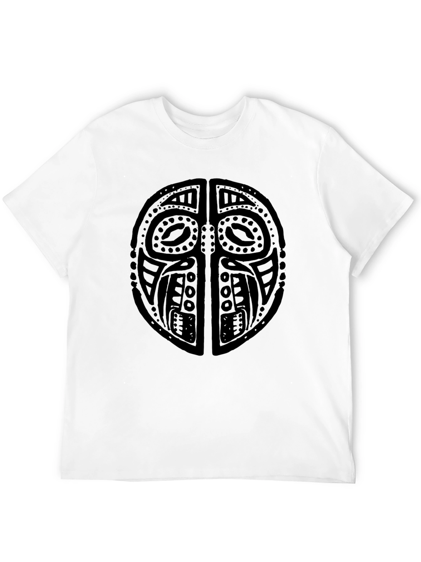 Black Tribal Mask Graphic Black T-Shirt view 12