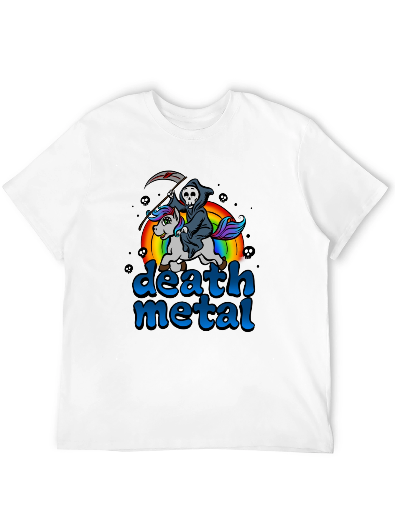 Black Death Metal Unicorn T-Shirt view 12