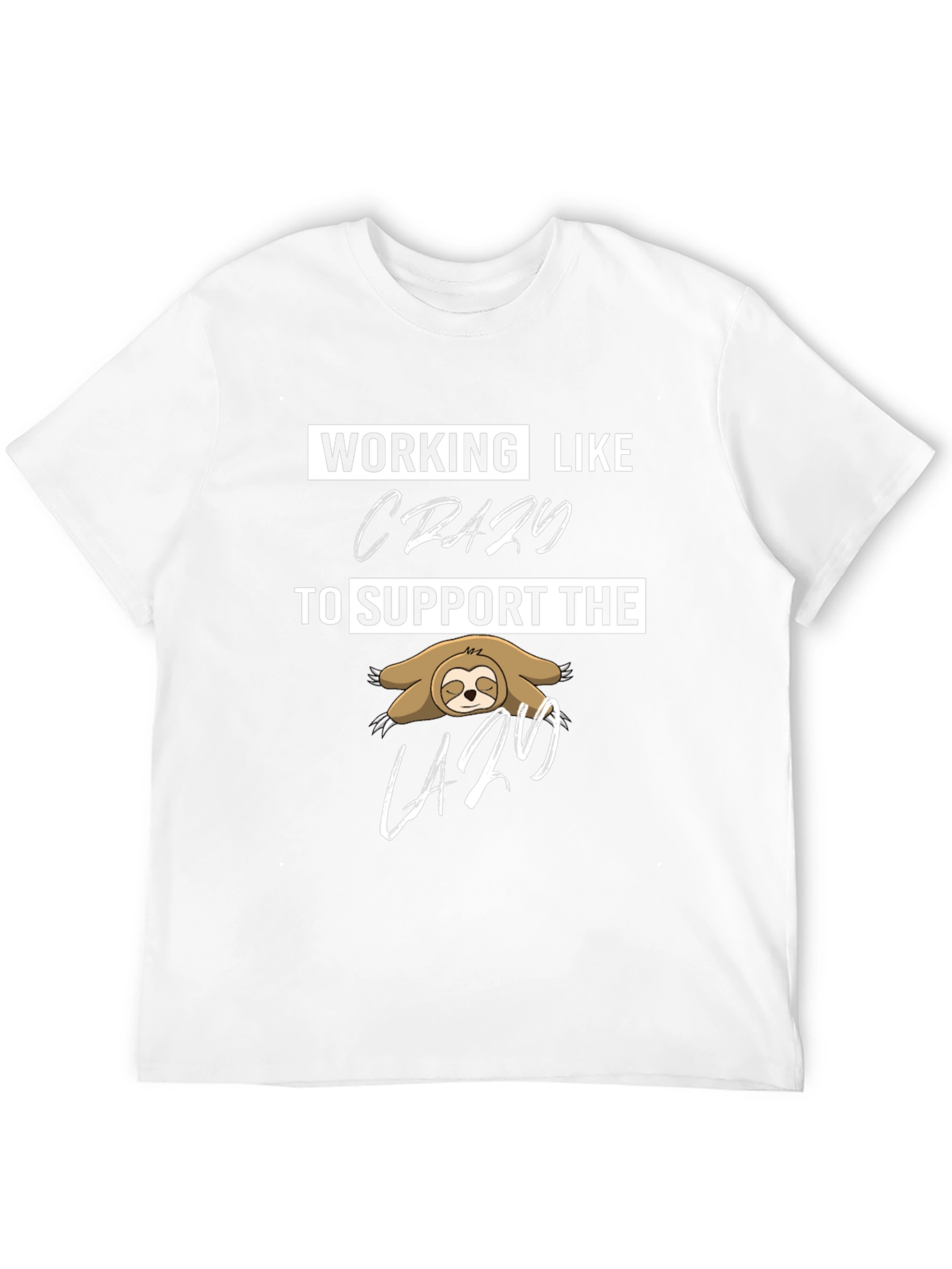 Black Working Like Crazy Sloth Graphic Tee view 12