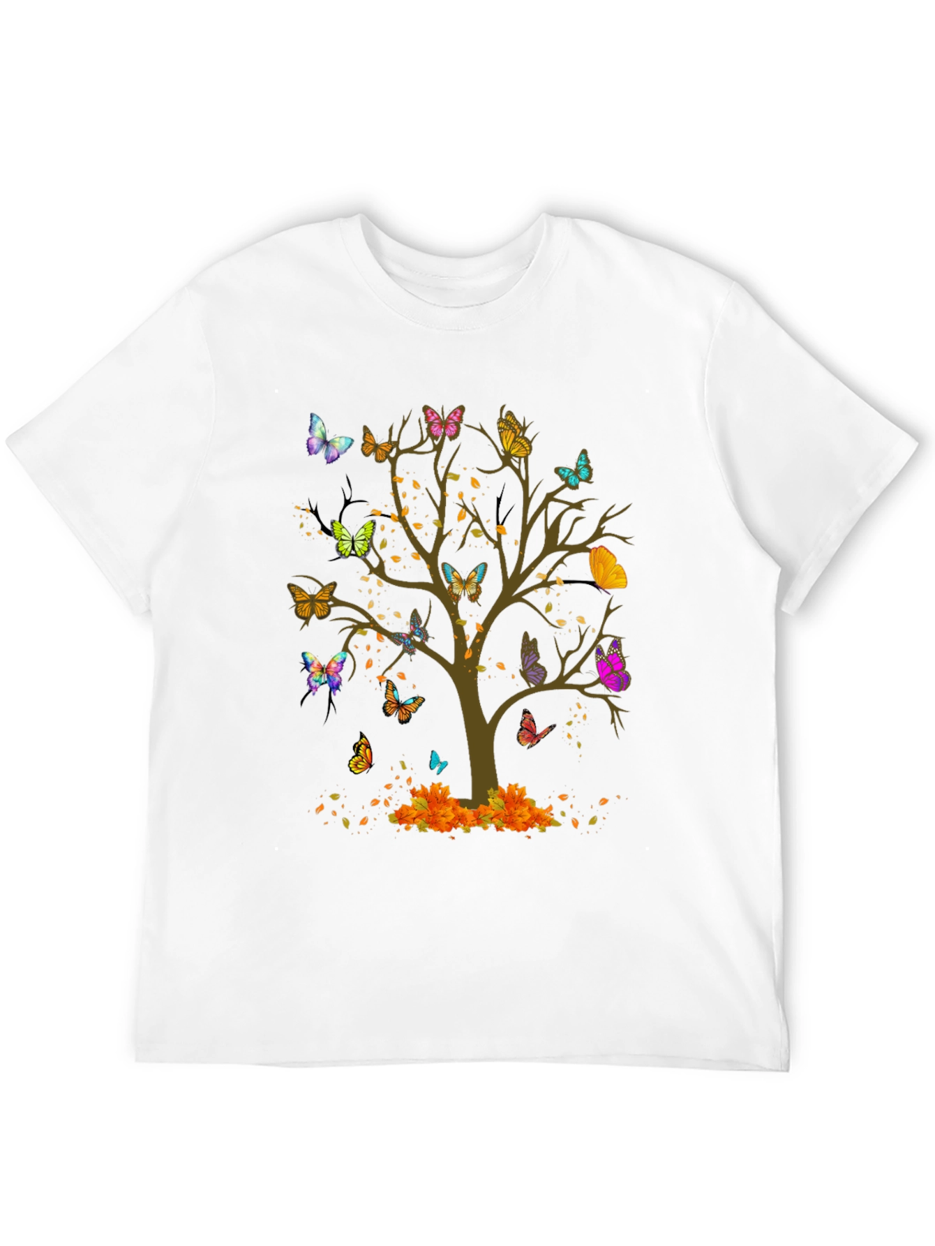 Black Butterfly Tree Graphic T-Shirt - Nature Inspired Tee view 12