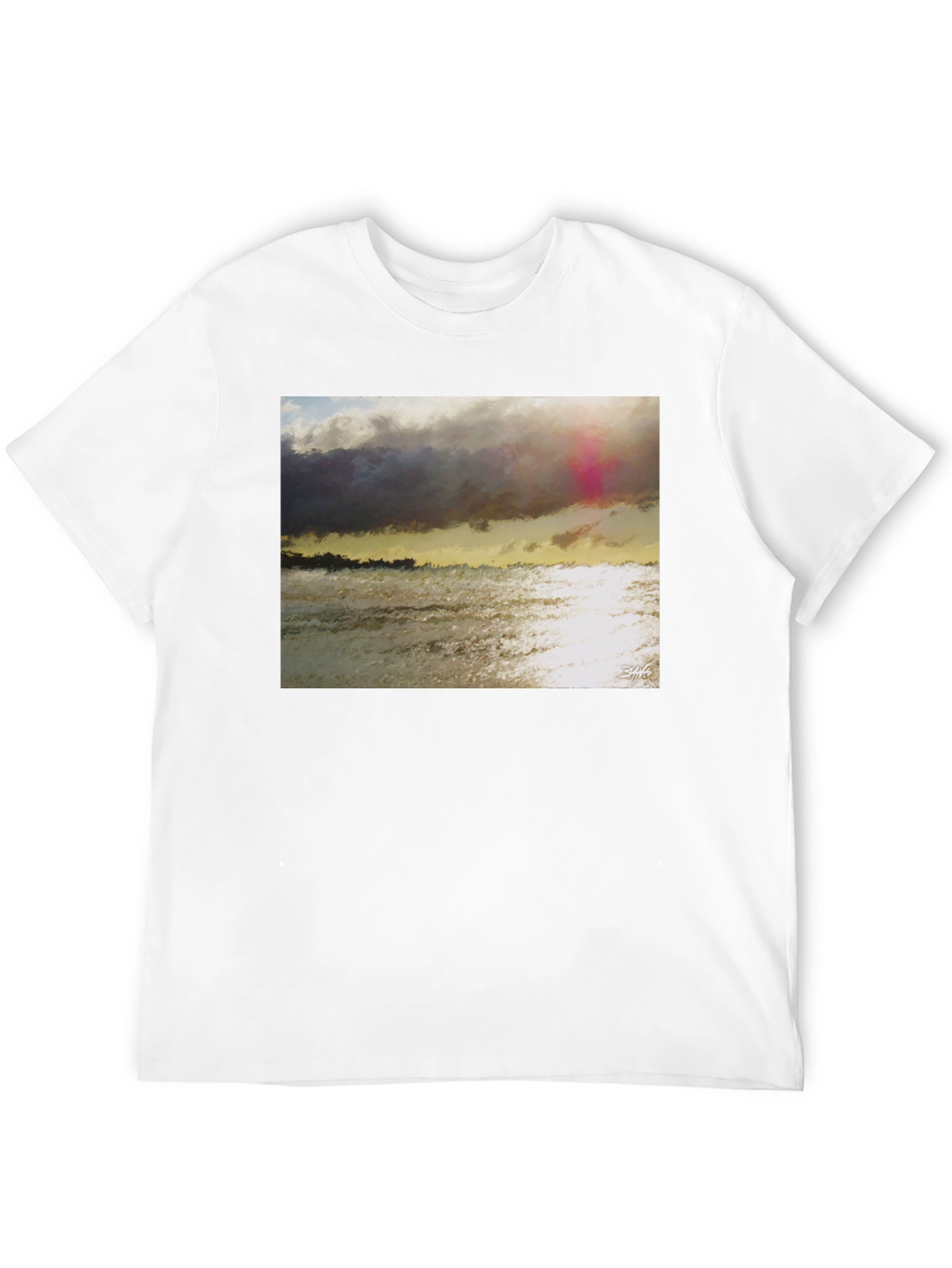 Black Ocean Sunset Graphic T-Shirt - Soft Cotton Blend view 12