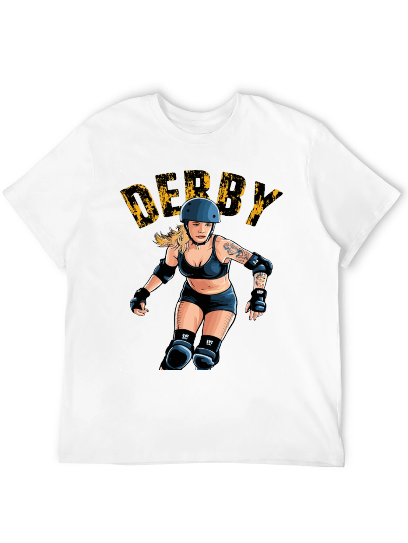 Black Derby Girl Graphic T-Shirt - Roller Derby Tee view 12