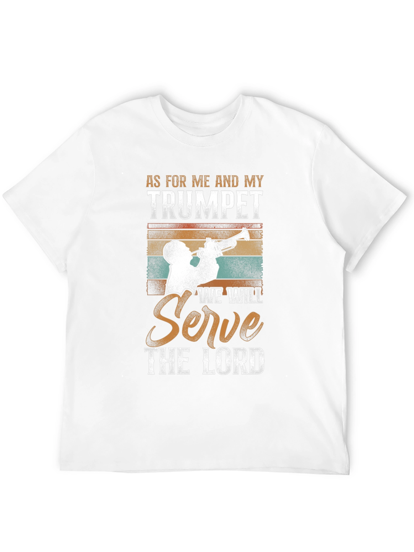 Black Trumpet Player T-Shirt - Religious Music Tee view 12