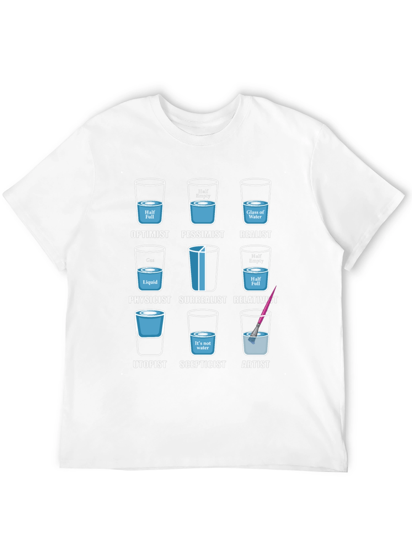 Black Optimist Pessimist Realist T-Shirt view 12