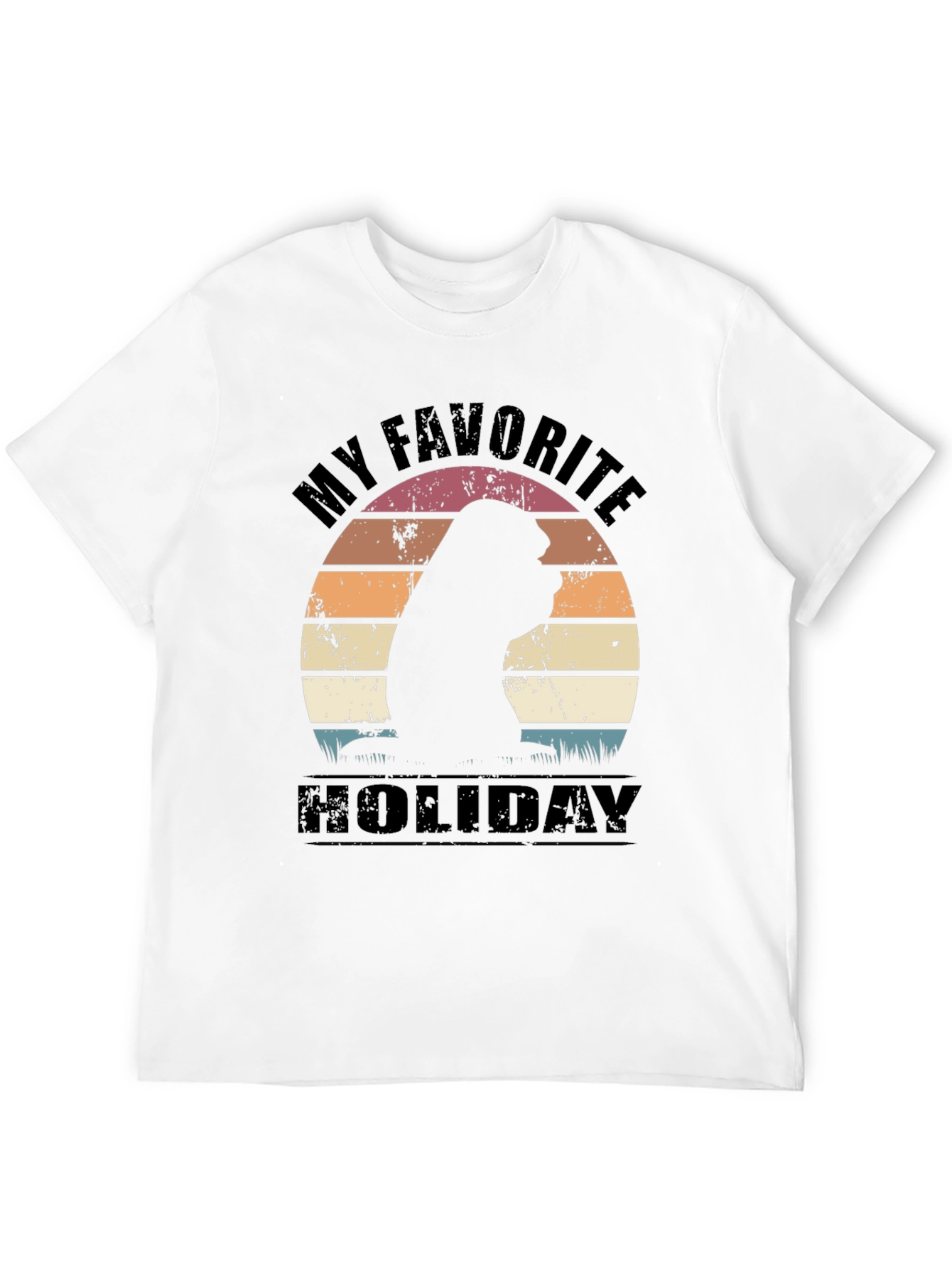 Black My Favorite Holiday T-Shirt Vintage Sunset Orangutan Tee view 12