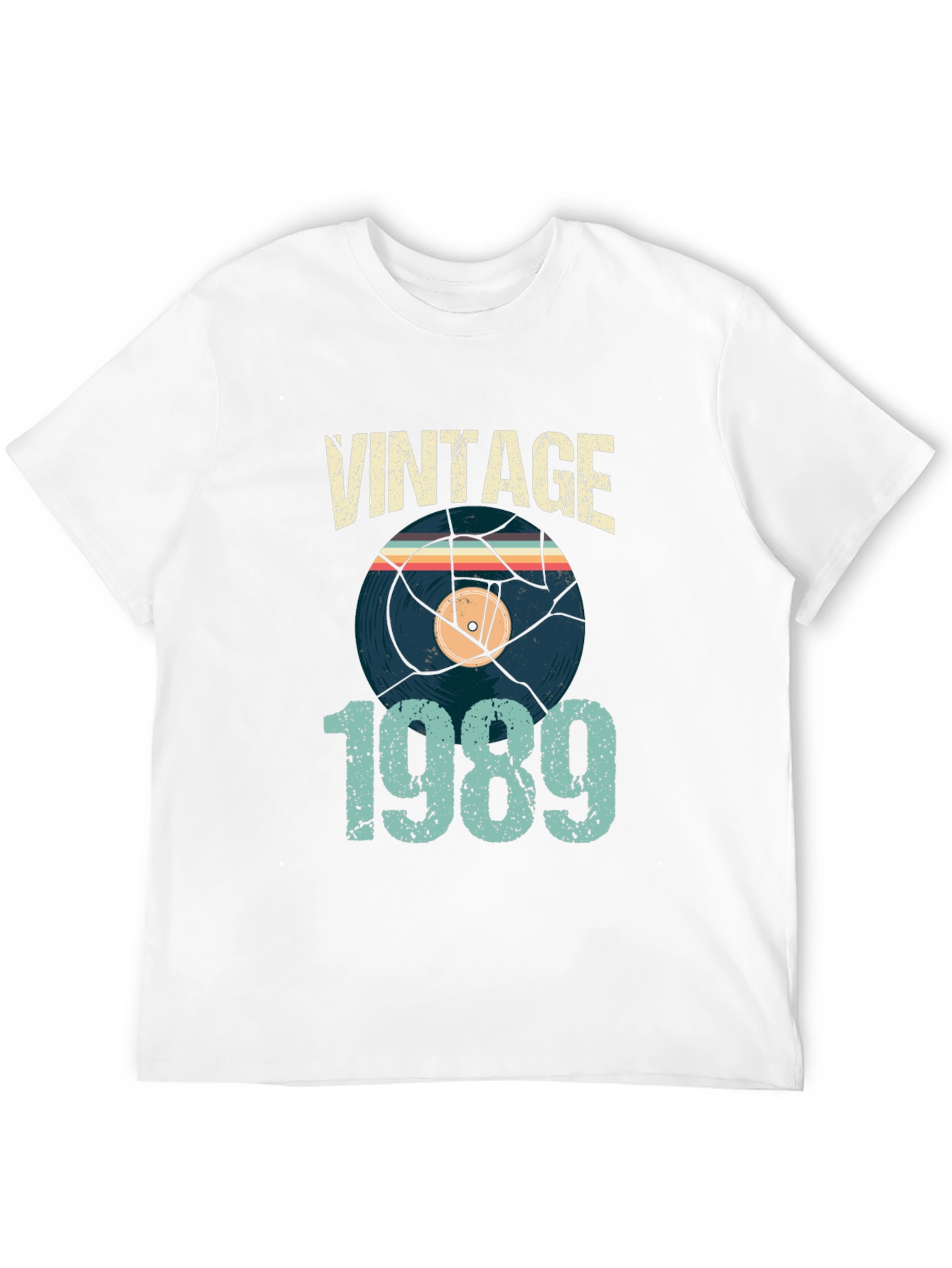 Black Vintage 1989 Vinyl Record T-Shirt view 12