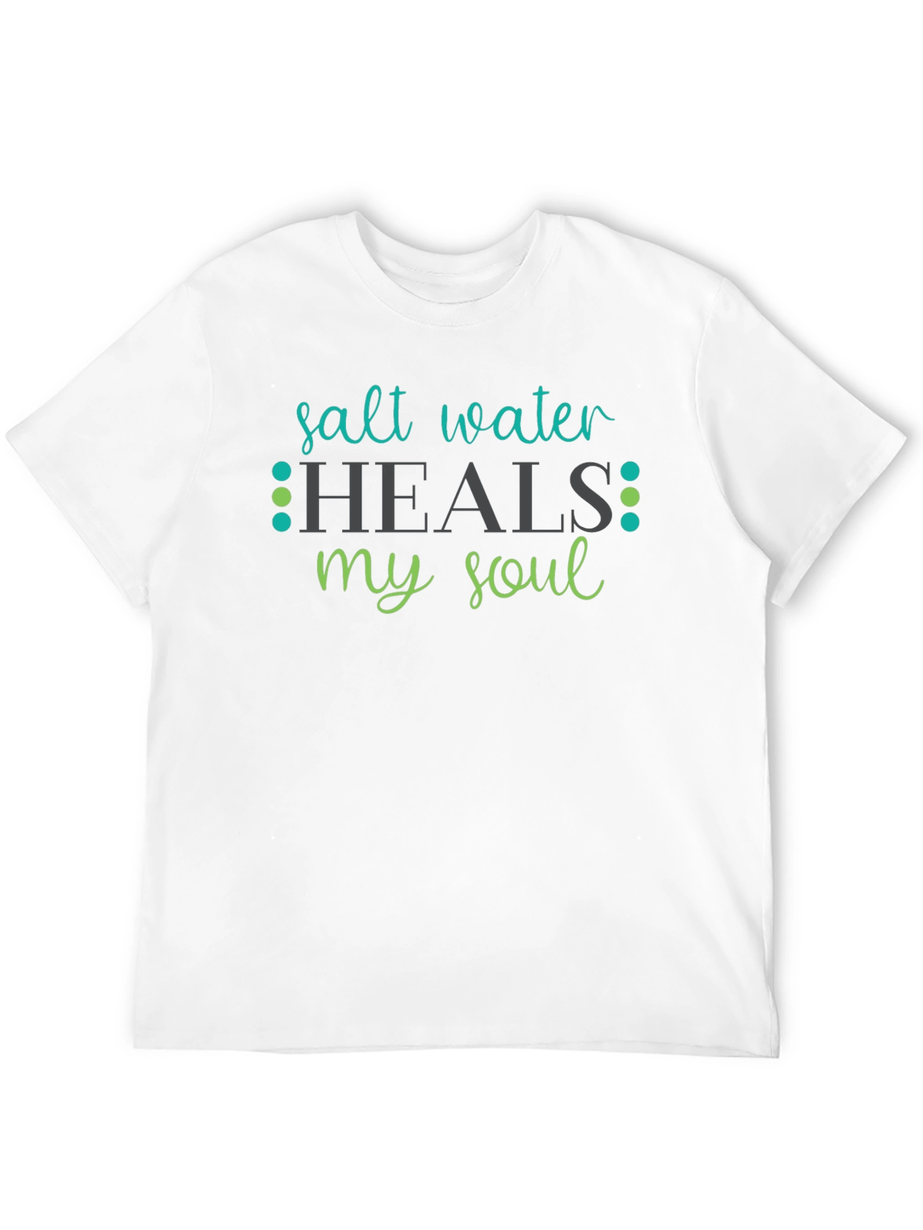 Black Salt Water Heals My Soul Black T-Shirt view 12