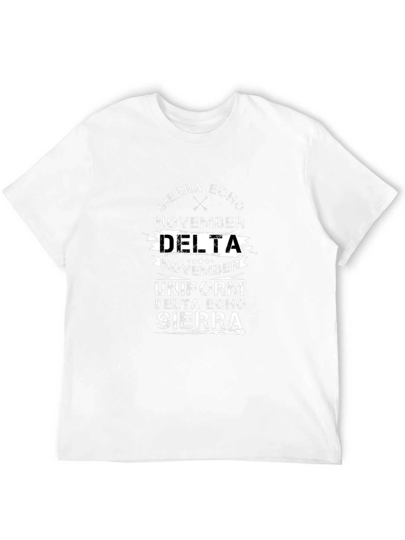 Black Sierra Echo November Delta Graphic T-Shirt view 12