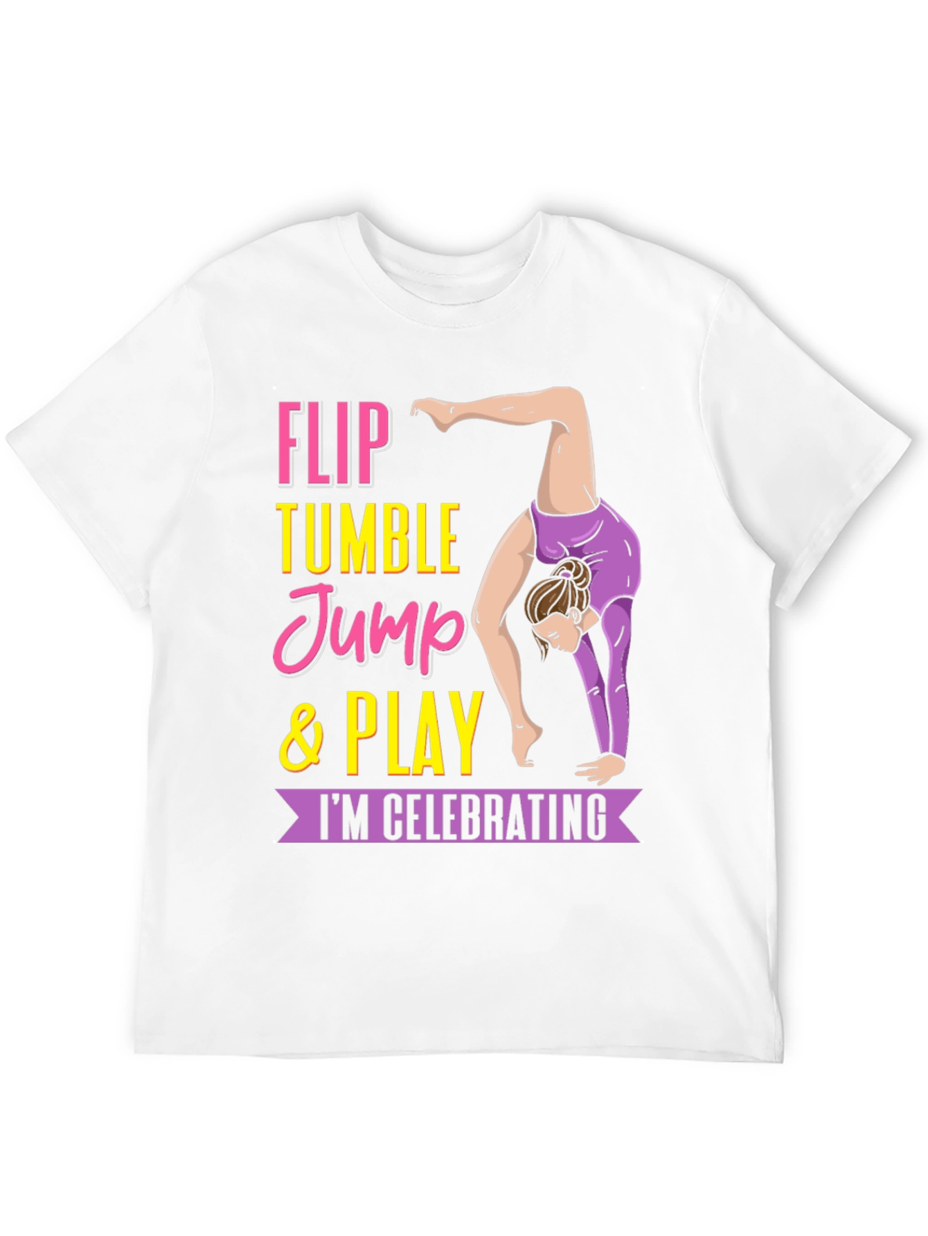 Black Gymnastics T-Shirt - Flip, Tumble, Jump & Play Tee view 12