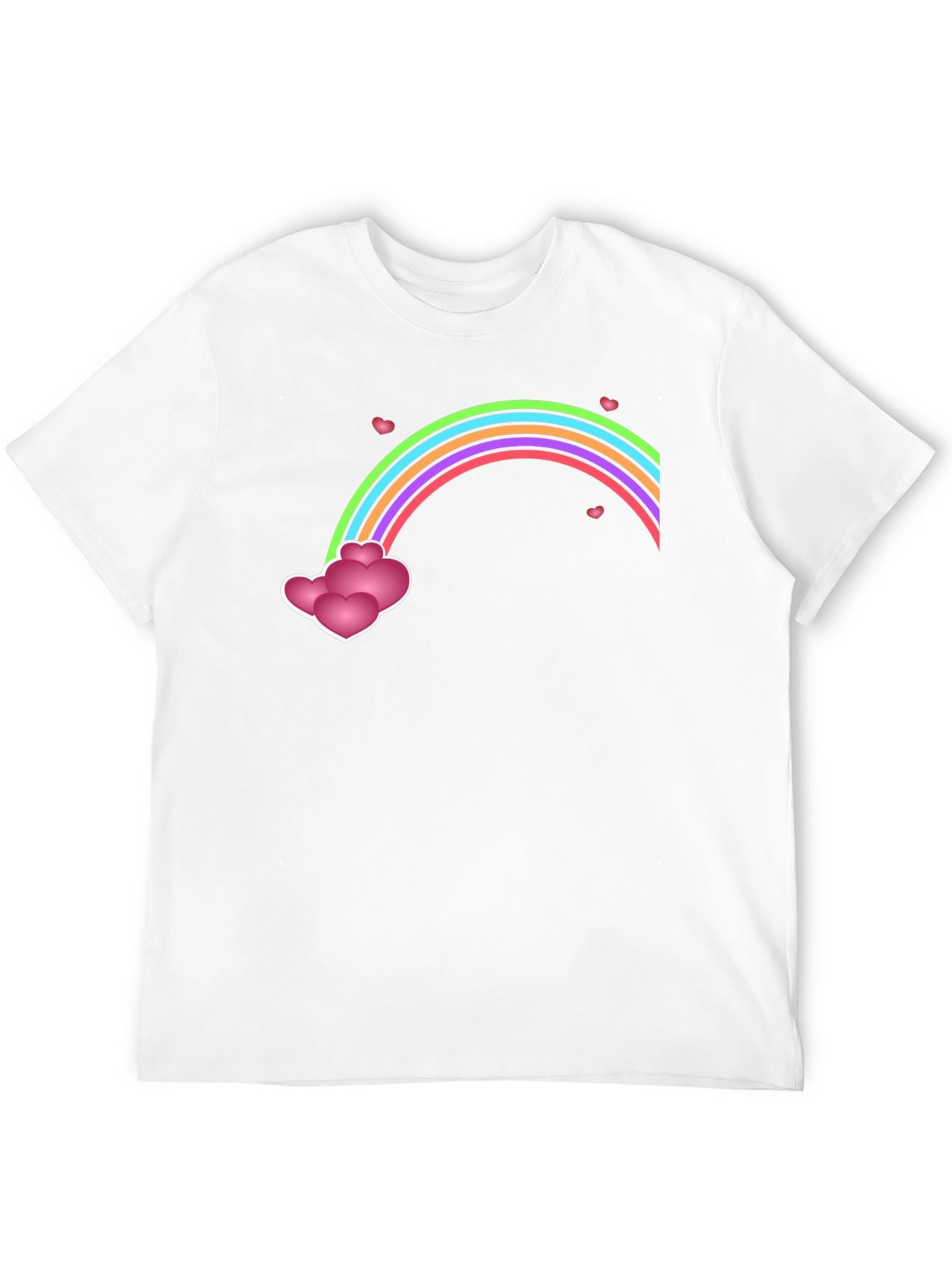 Black Rainbow Heart Cloud Black T-Shirt view 12