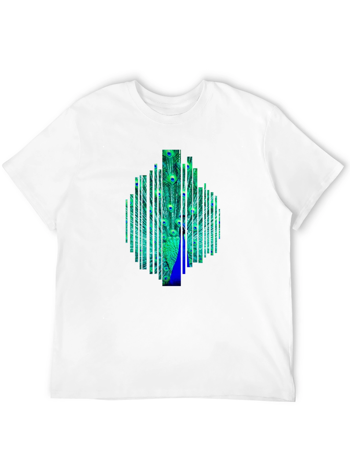 Black Peacock Feather Graphic Black T-Shirt view 12