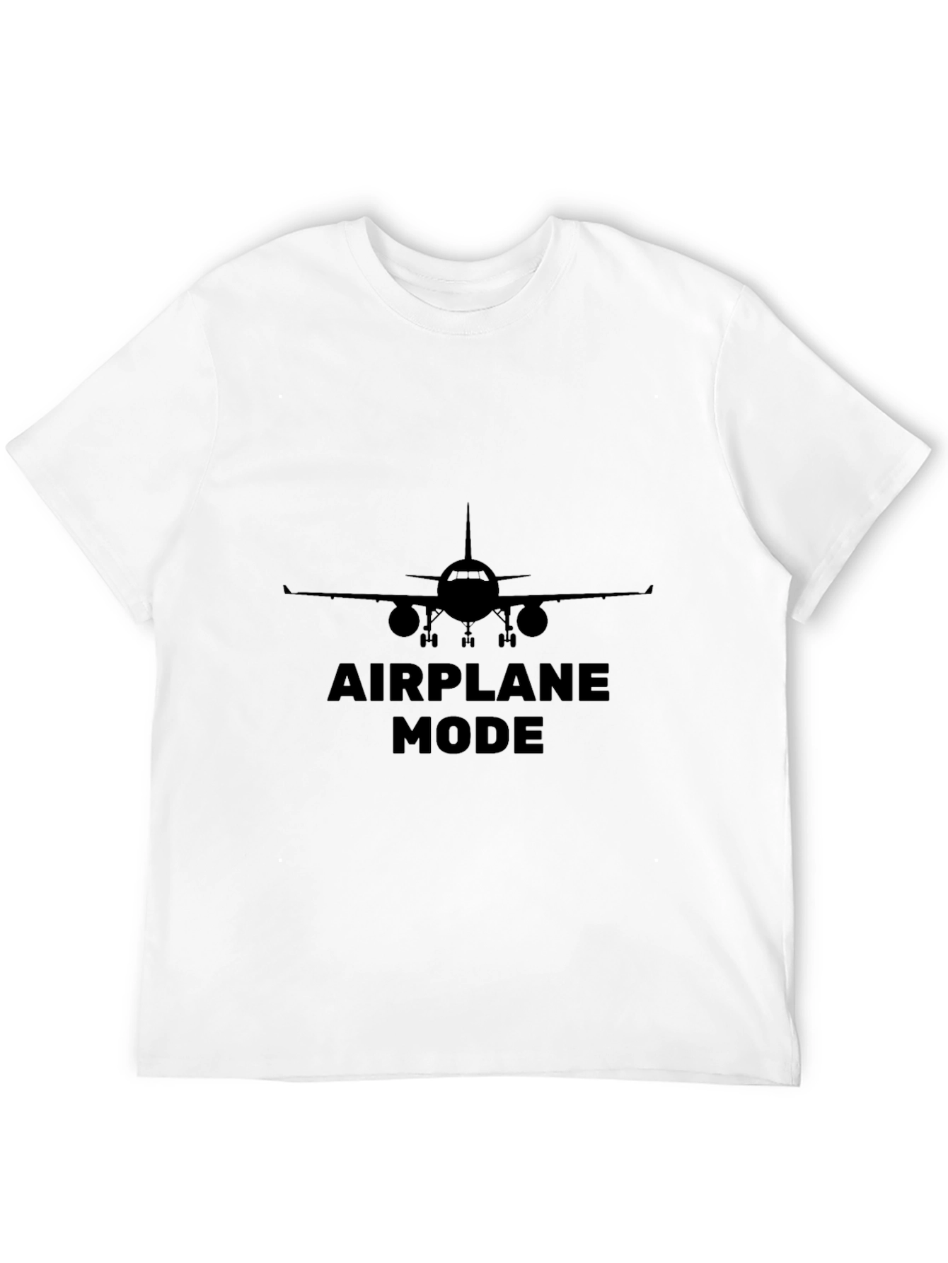 Black Airplane Mode Graphic Tee - Black Cotton T-Shirt view 12