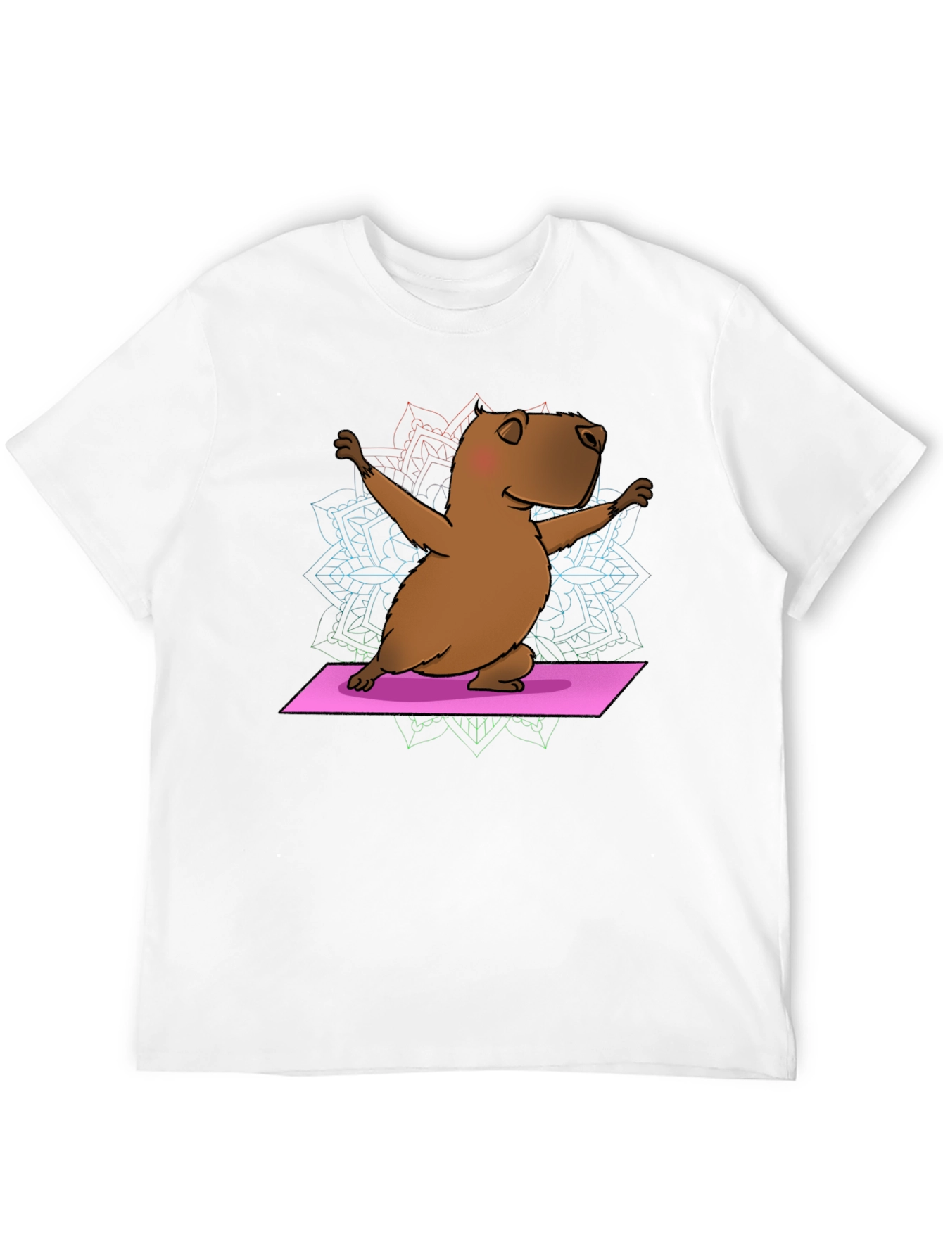 Black Yoga Capybara T-Shirt - Funny Meditation Tee view 12