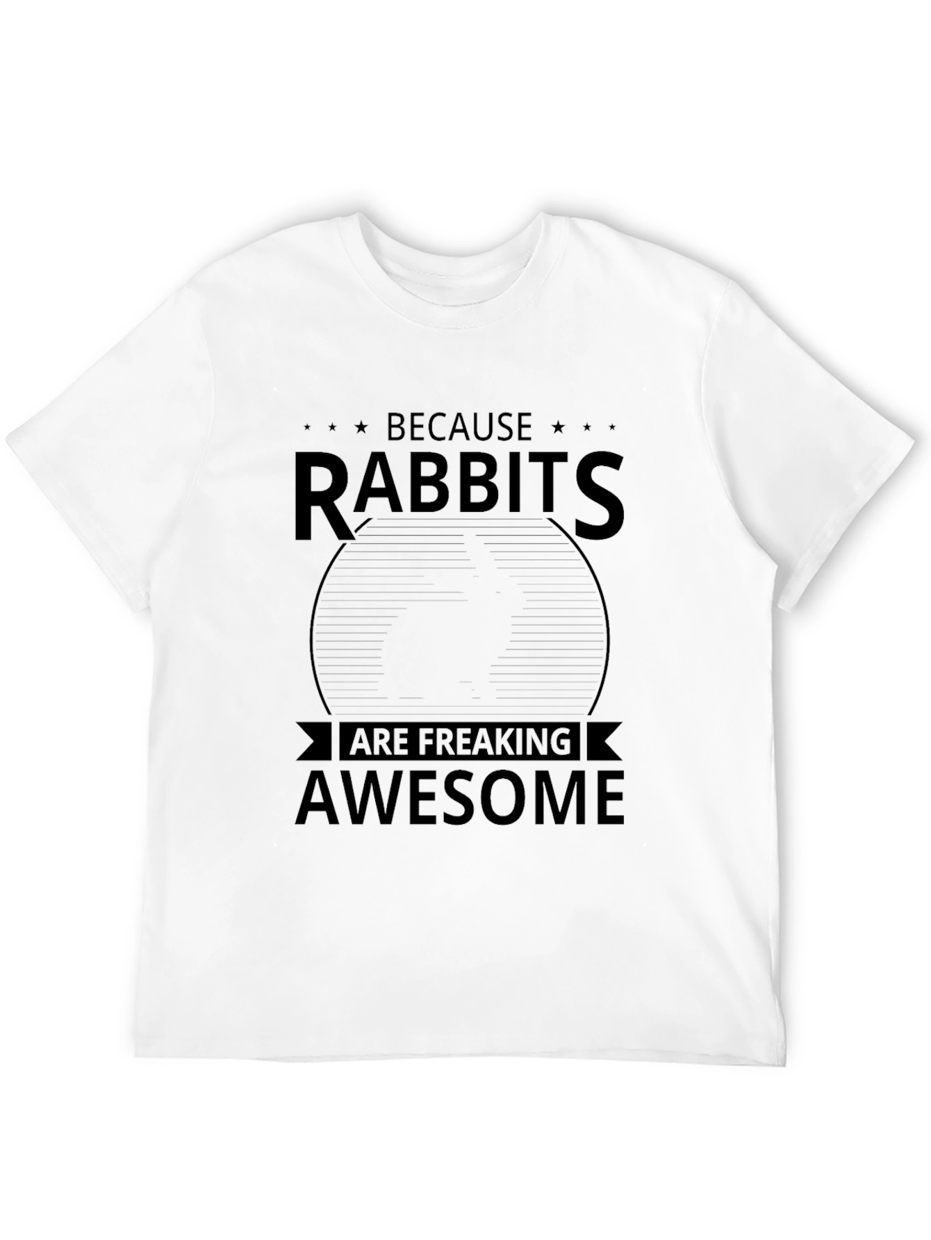 Black Rabbits Are Awesome Black Graphic T-Shirt view 12