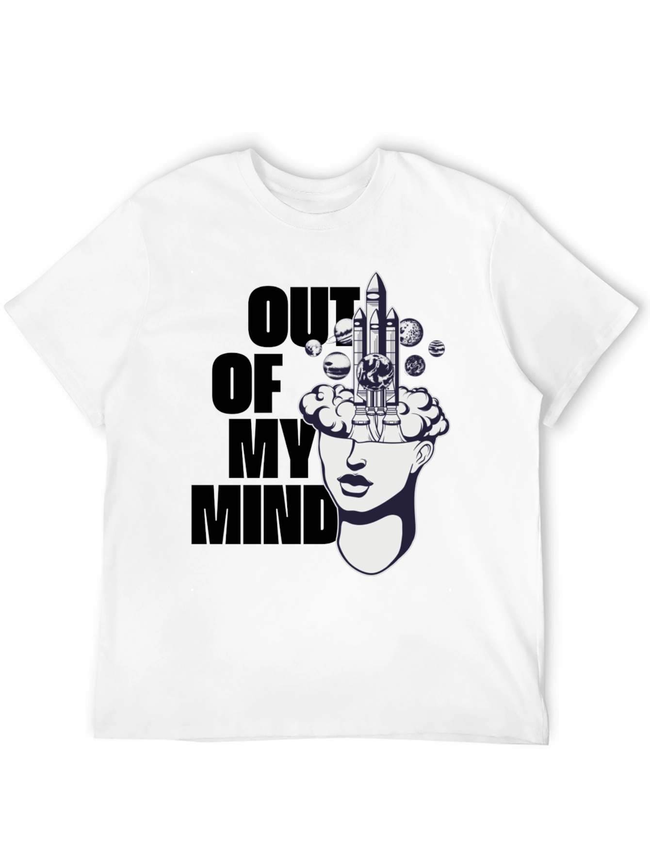 Black Out of My Mind Space Rocket Graphic Tee view 12