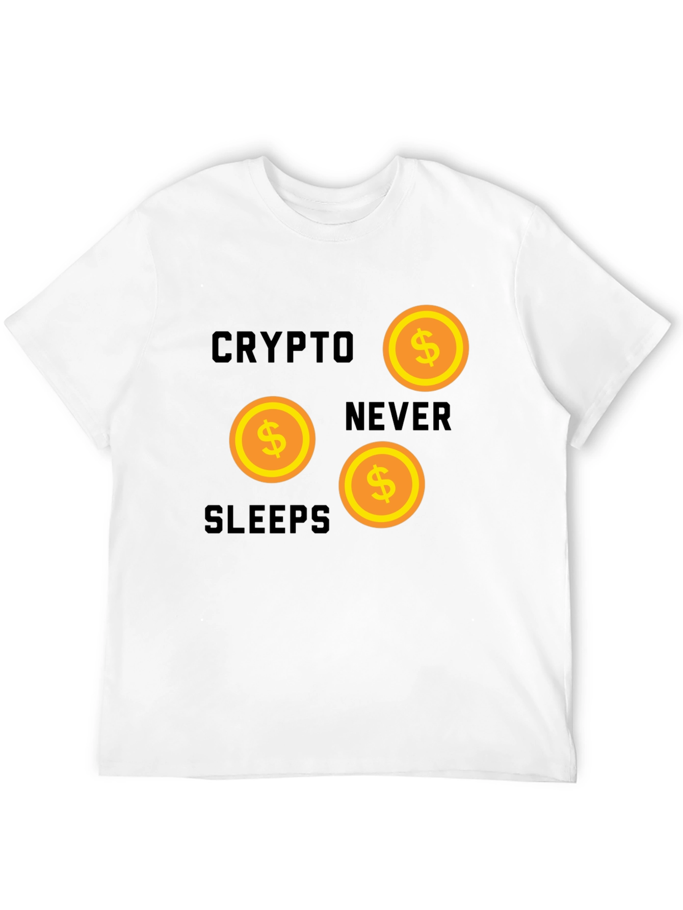Black Crypto Never Sleeps Graphic Tee view 12