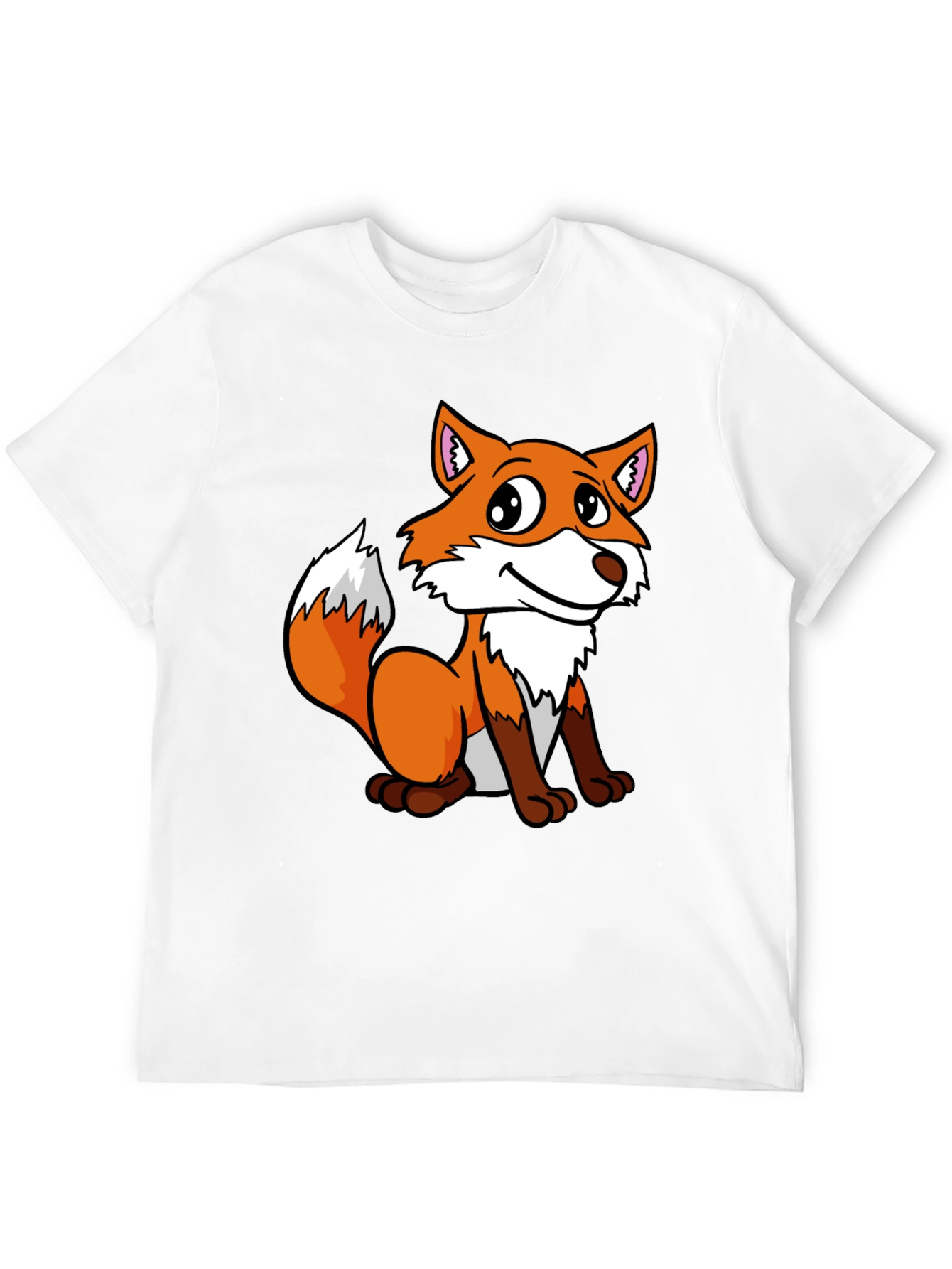 Black Cute Fox Graphic Tee - Unisex Black T-Shirt view 12