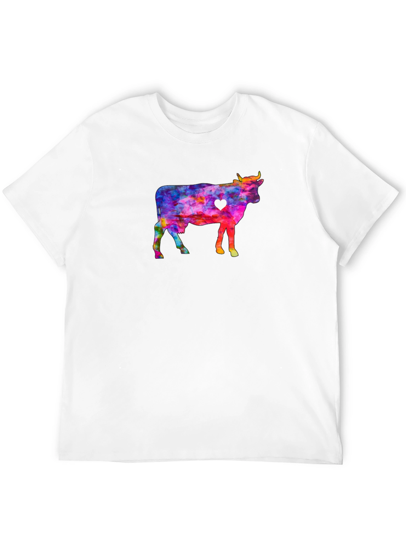 Black Colorful Cow Graphic Tee view 12