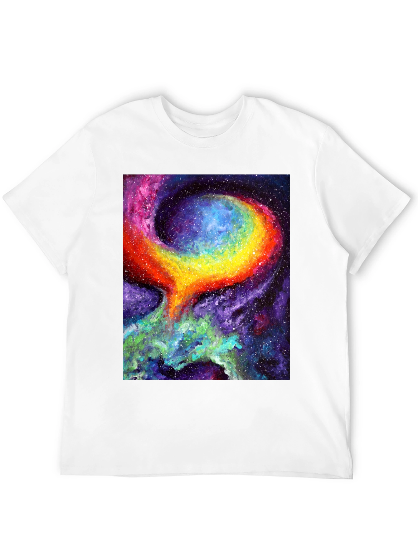 Black Nebula Art Black T-Shirt - Cosmic Galaxy Design view 12