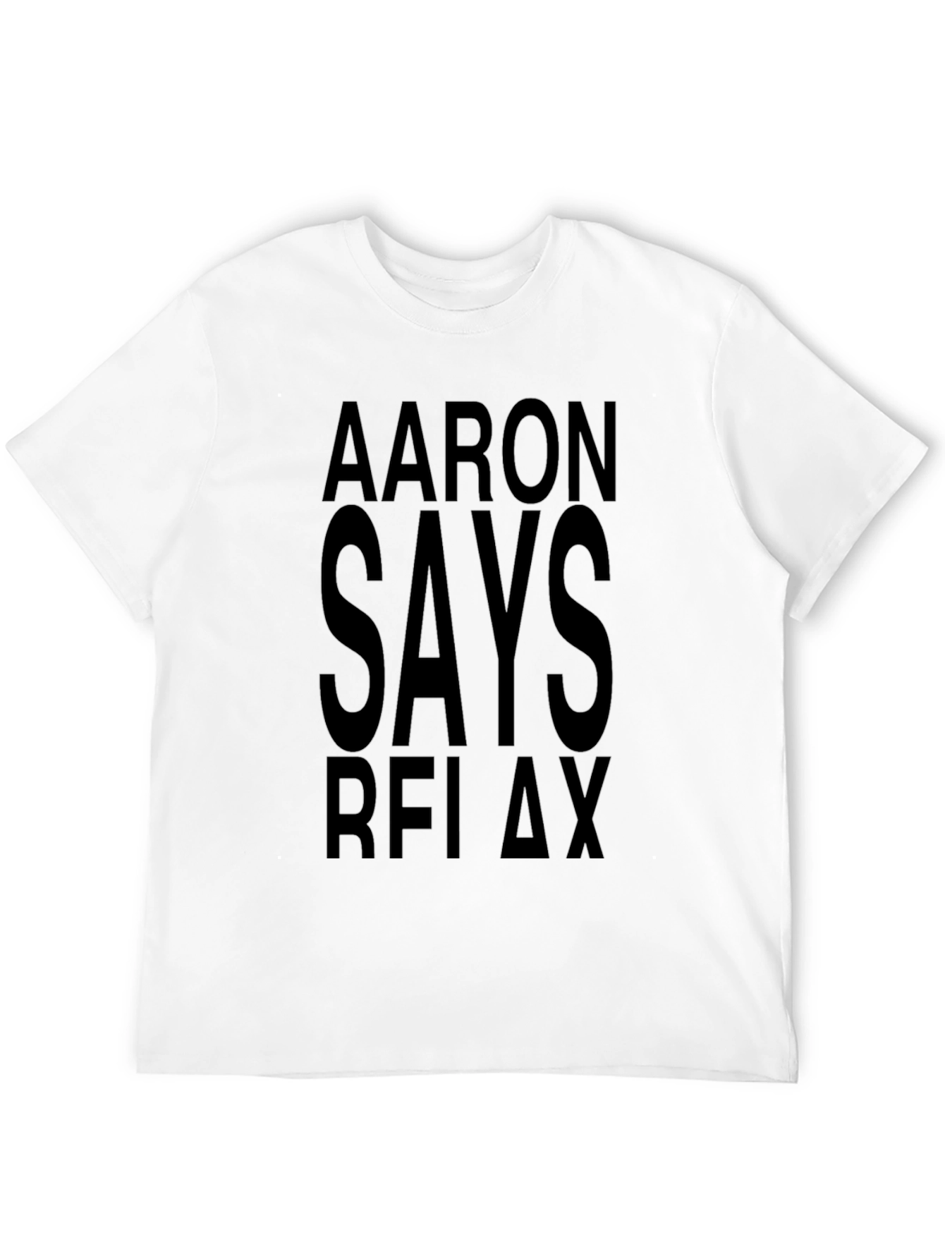 Black Aaron Says Relax Black T-Shirt view 12
