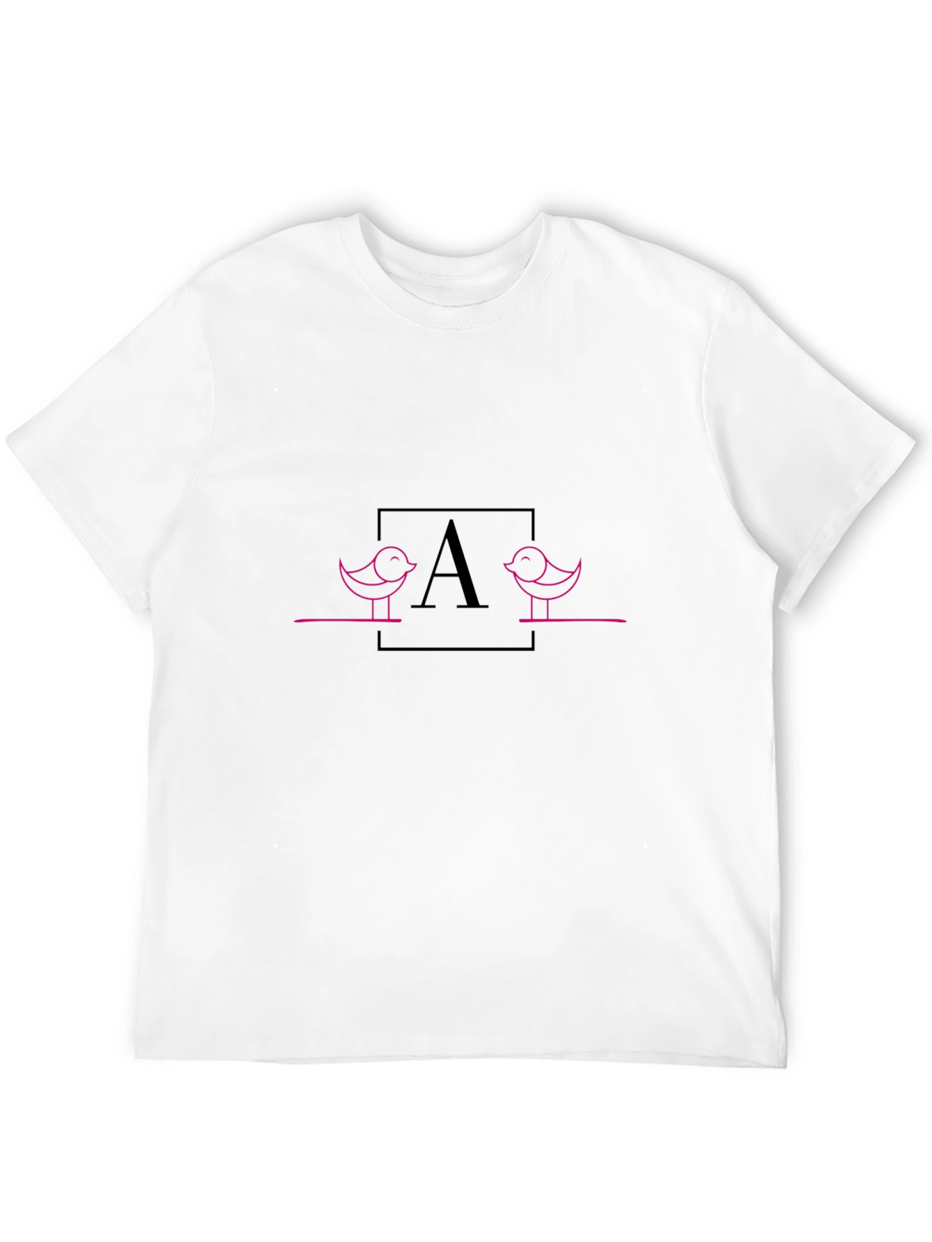 Black Pink Bird Initial T-Shirt - Unisex view 12