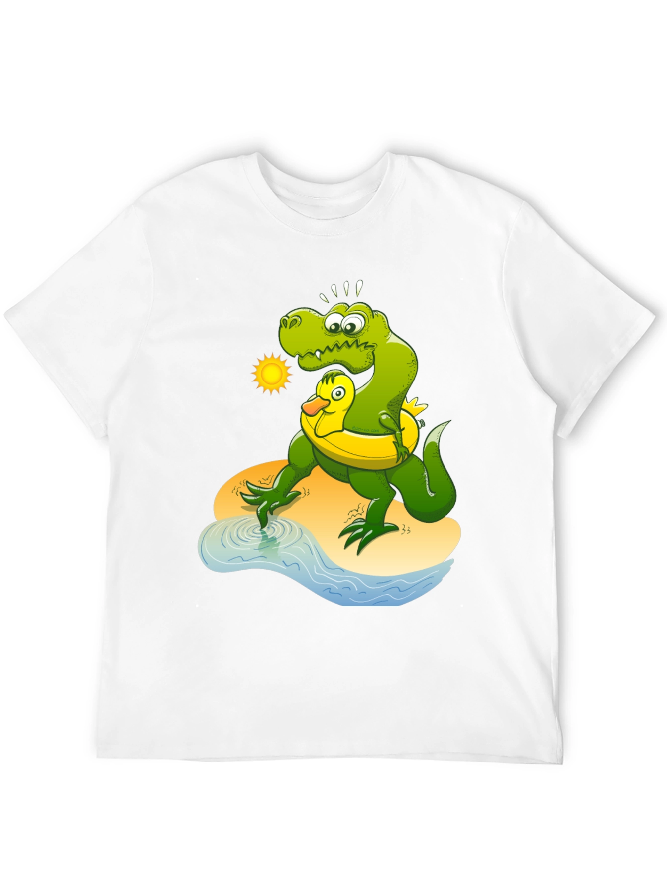 Black Dino & Duck Beach T-Shirt view 12