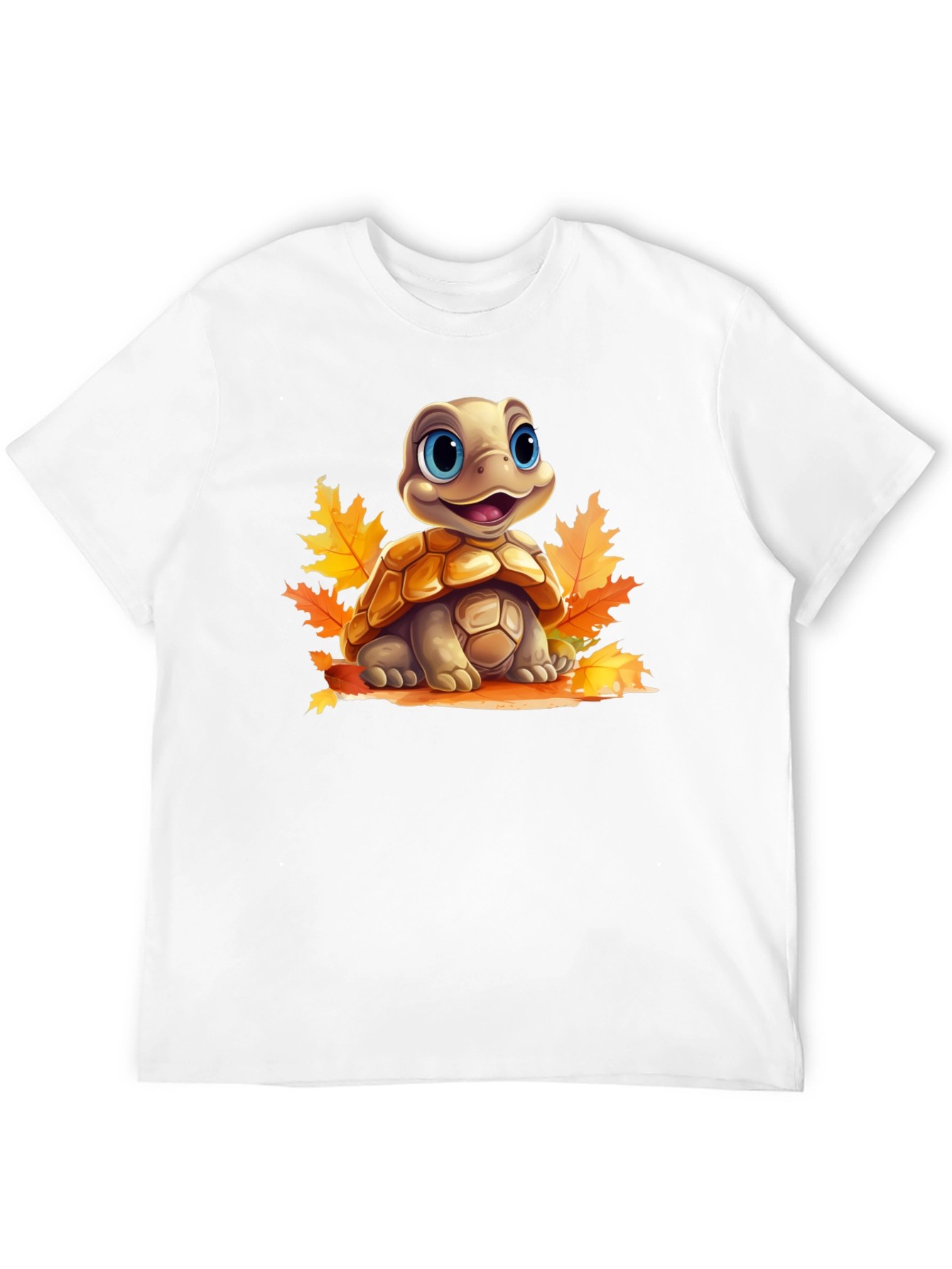 Black Turtle in Leaves Graphic Tee view 12