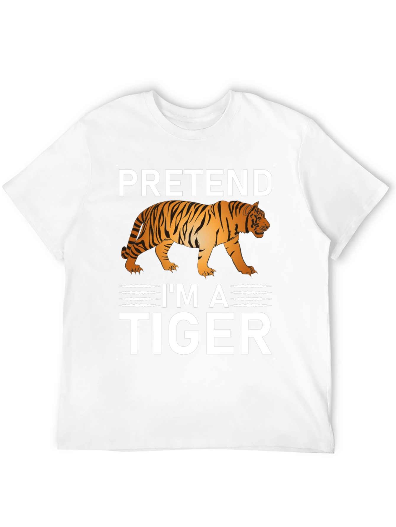 Black Pretend I'm A Tiger Funny Graphic T-Shirt view 12