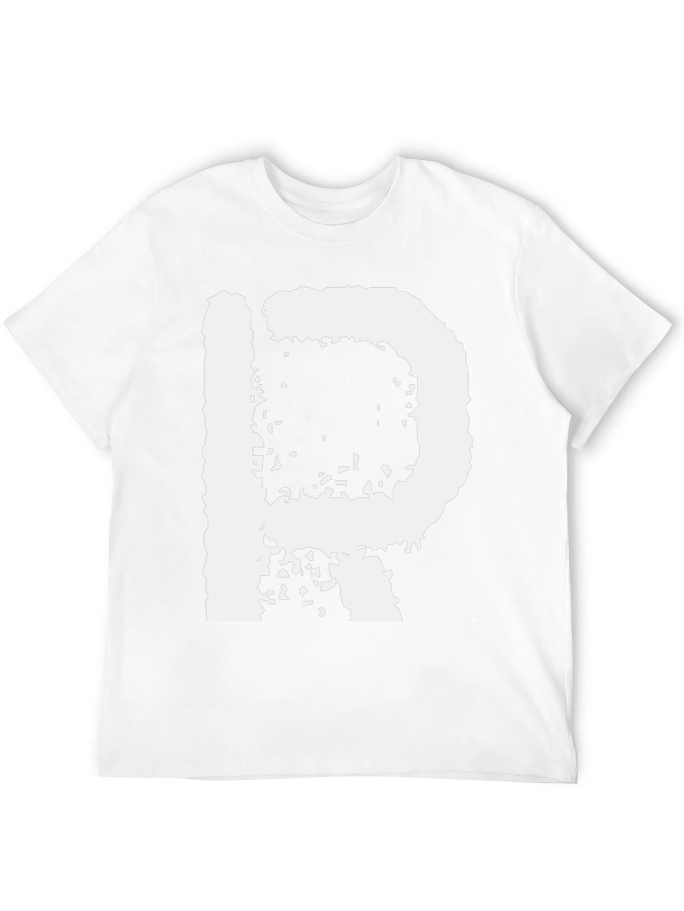 Black Abstract Letter P Graphic Tee - Black Cotton Casual Shirt view 12